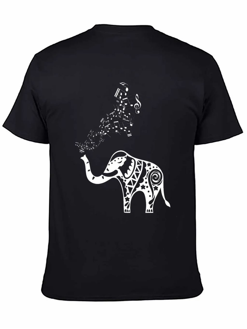 Elephant Music Notes For Musicians Unisex Casual T-Shirt – Clean Design For Daily Comfort