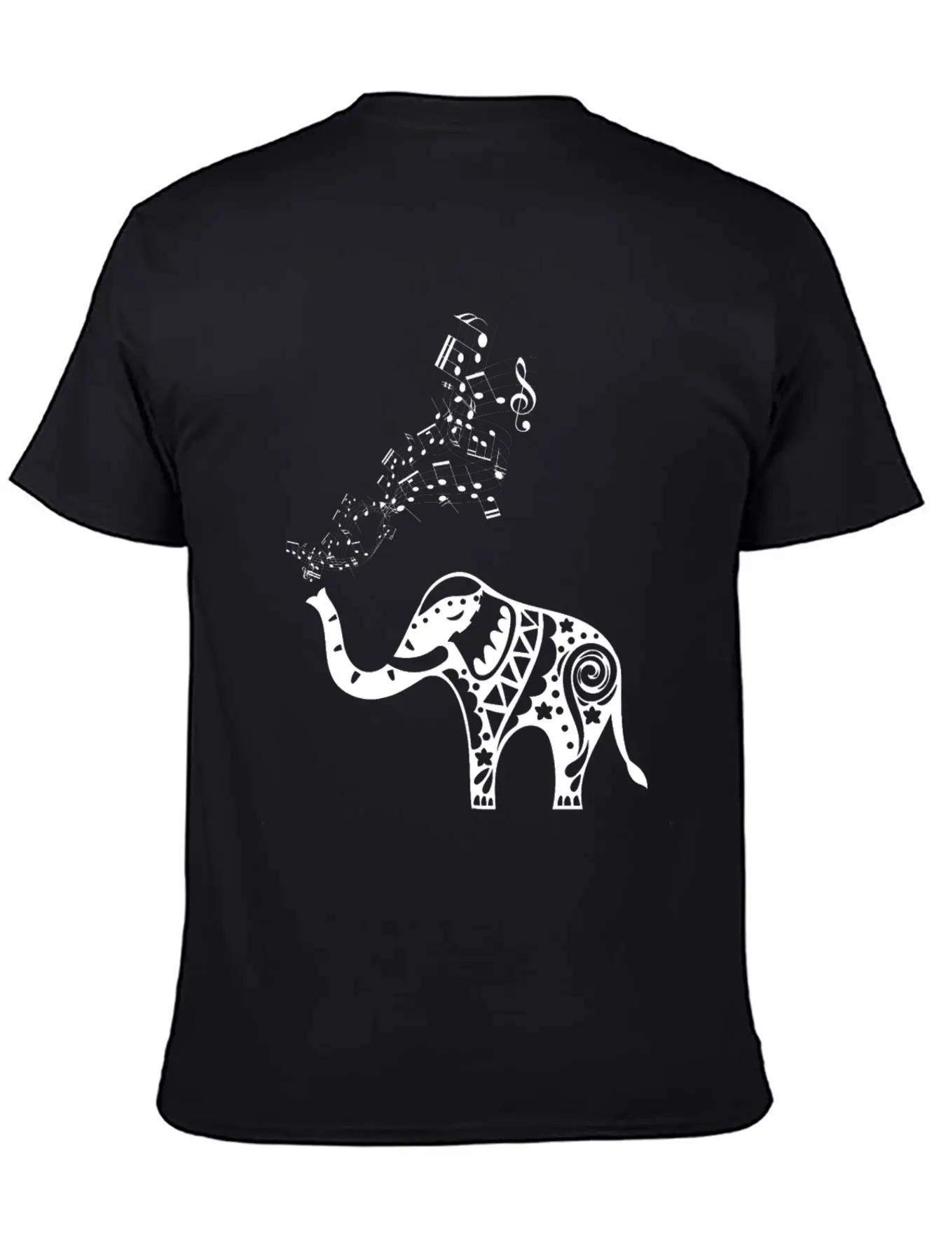 Elephant Music Notes For Musicians Unisex Casual T-Shirt – Clean Design For Daily Comfort