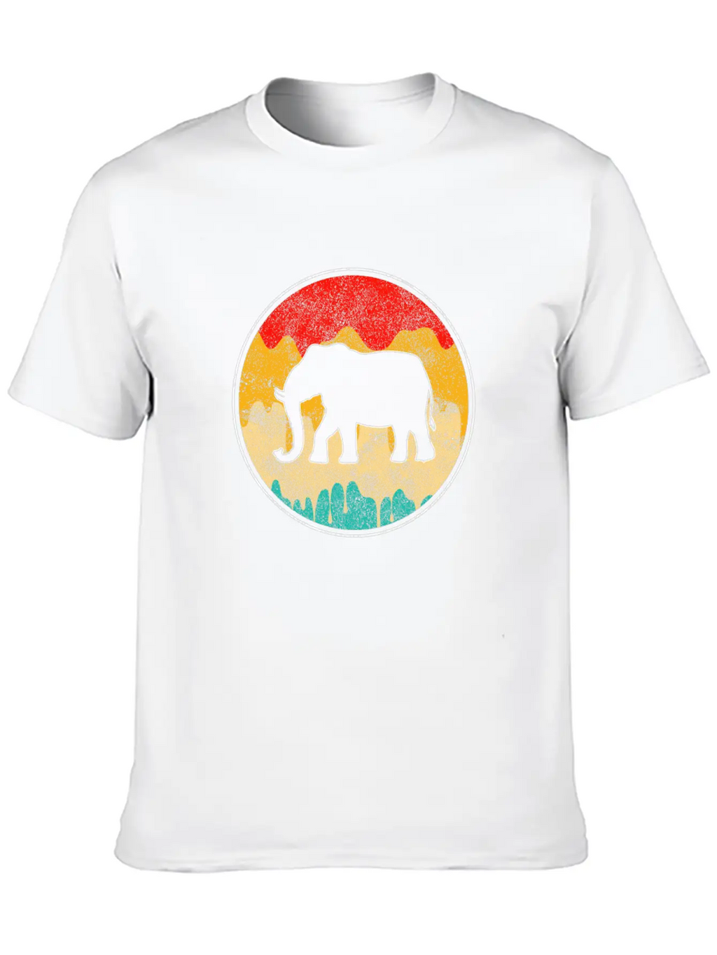 Elephant Retro Unisex Casual T-Shirt – Clean Design For Daily Comfort