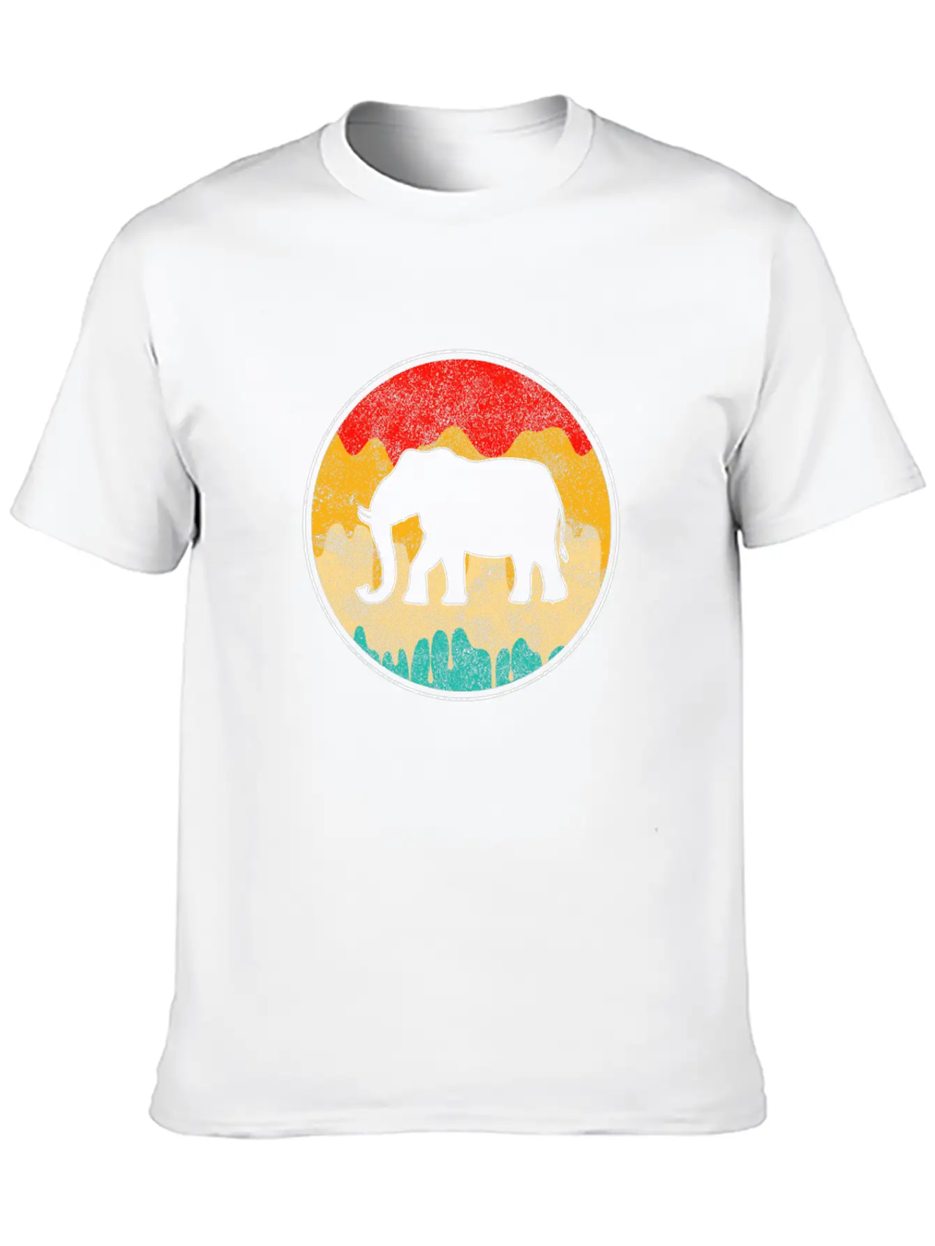 Elephant Retro Unisex Casual T-Shirt – Clean Design For Daily Comfort