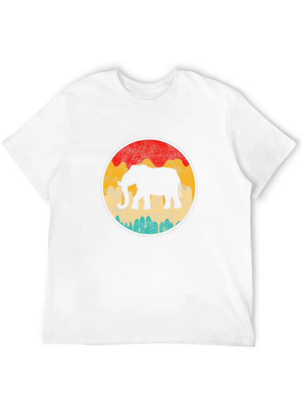 Elephant Retro Unisex Casual T-Shirt – Clean Design For Daily Comfort