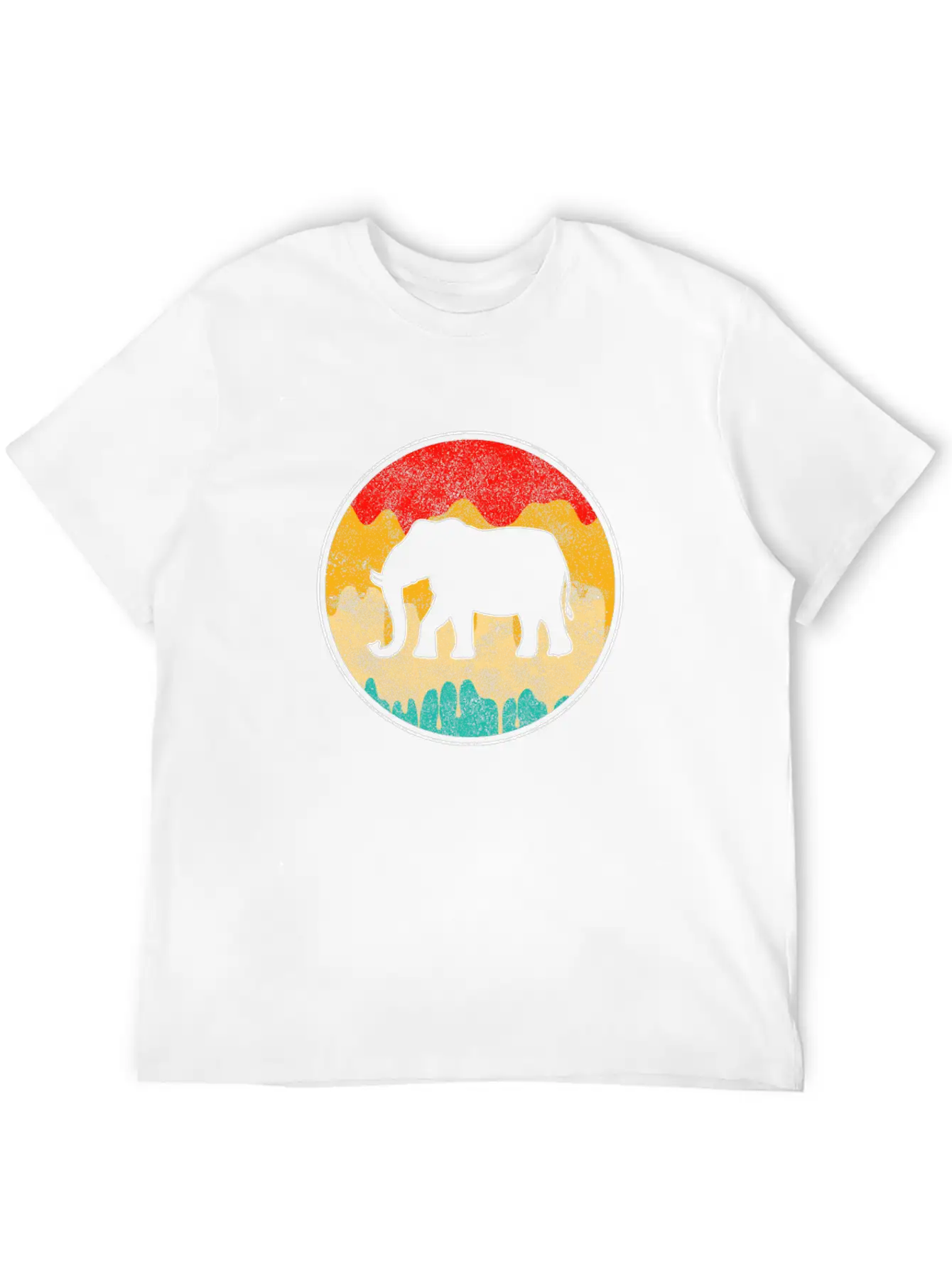 Elephant Retro Unisex Casual T-Shirt – Clean Design For Daily Comfort