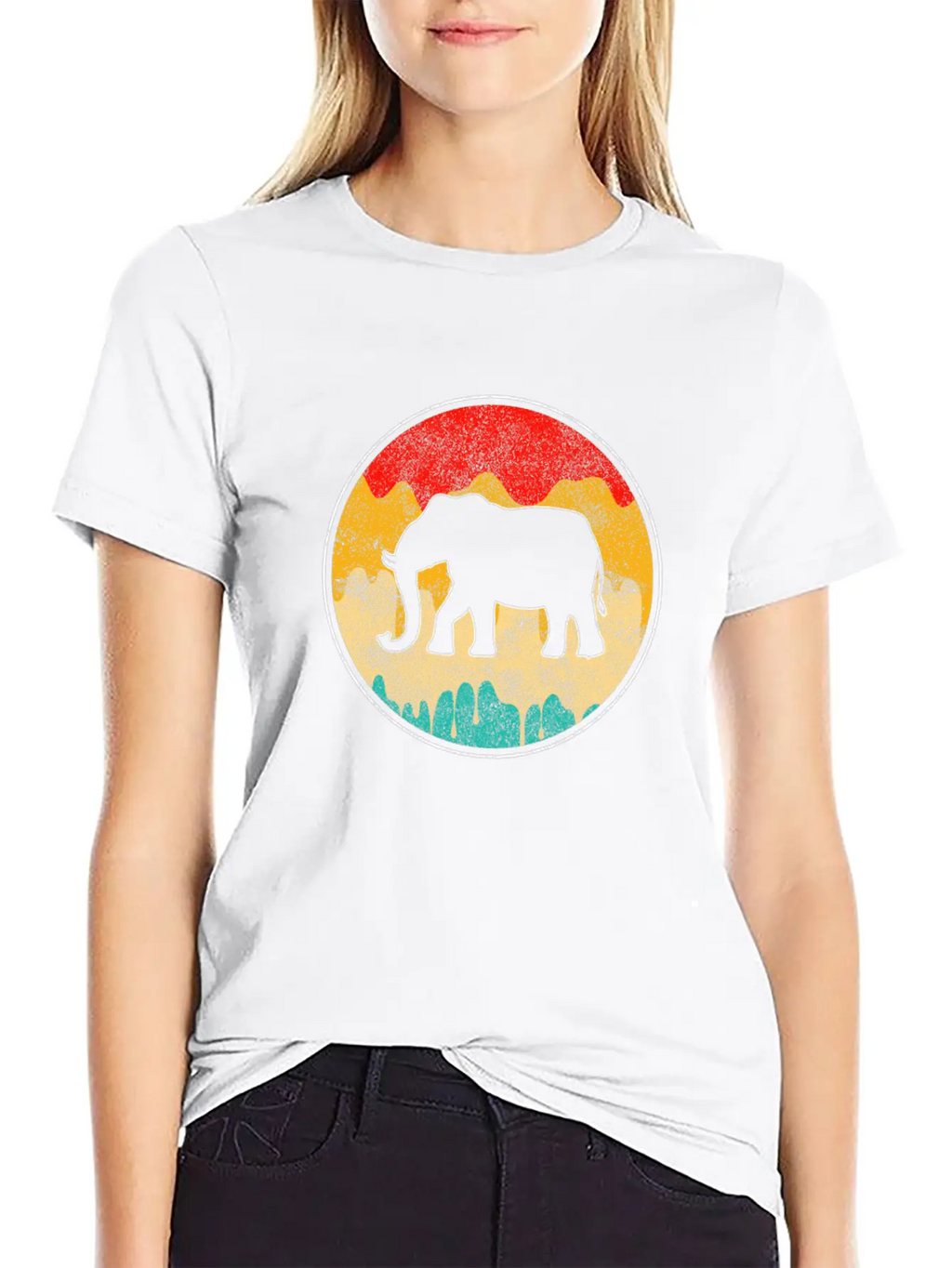 Elephant Retro Unisex Casual T-Shirt – Clean Design For Daily Comfort