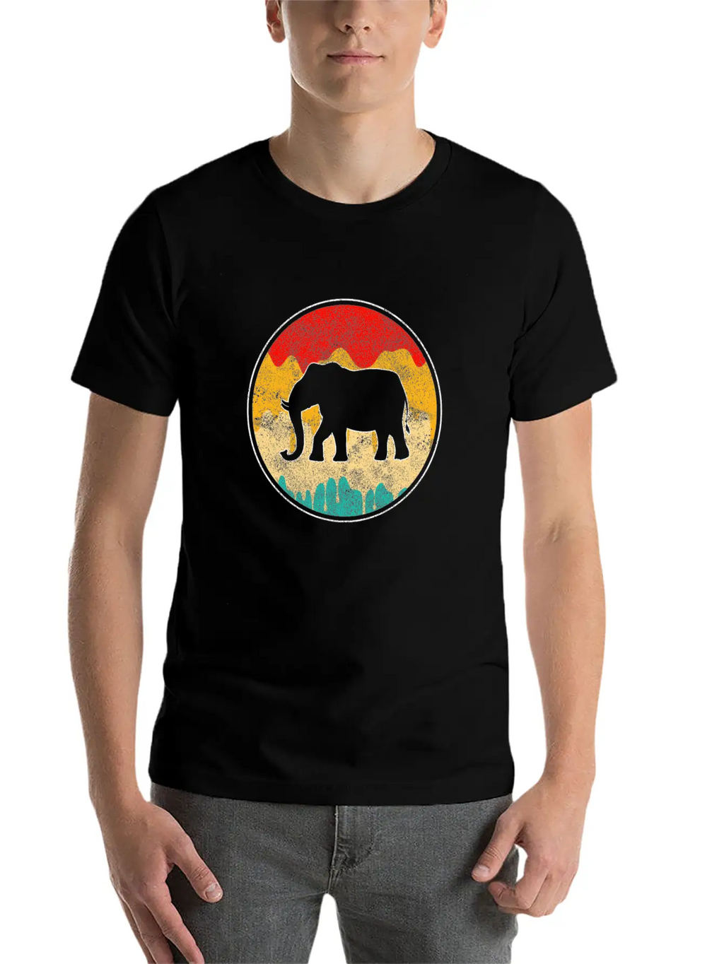 Elephant Retro Unisex Casual T-Shirt – Clean Design For Daily Comfort