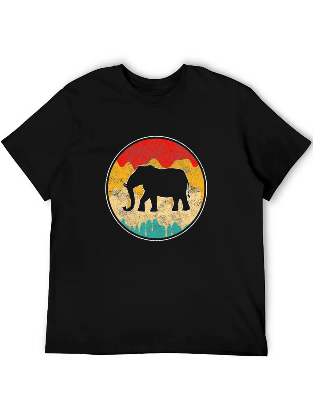 Elephant Retro Unisex Casual T-Shirt – Clean Design For Daily Comfort