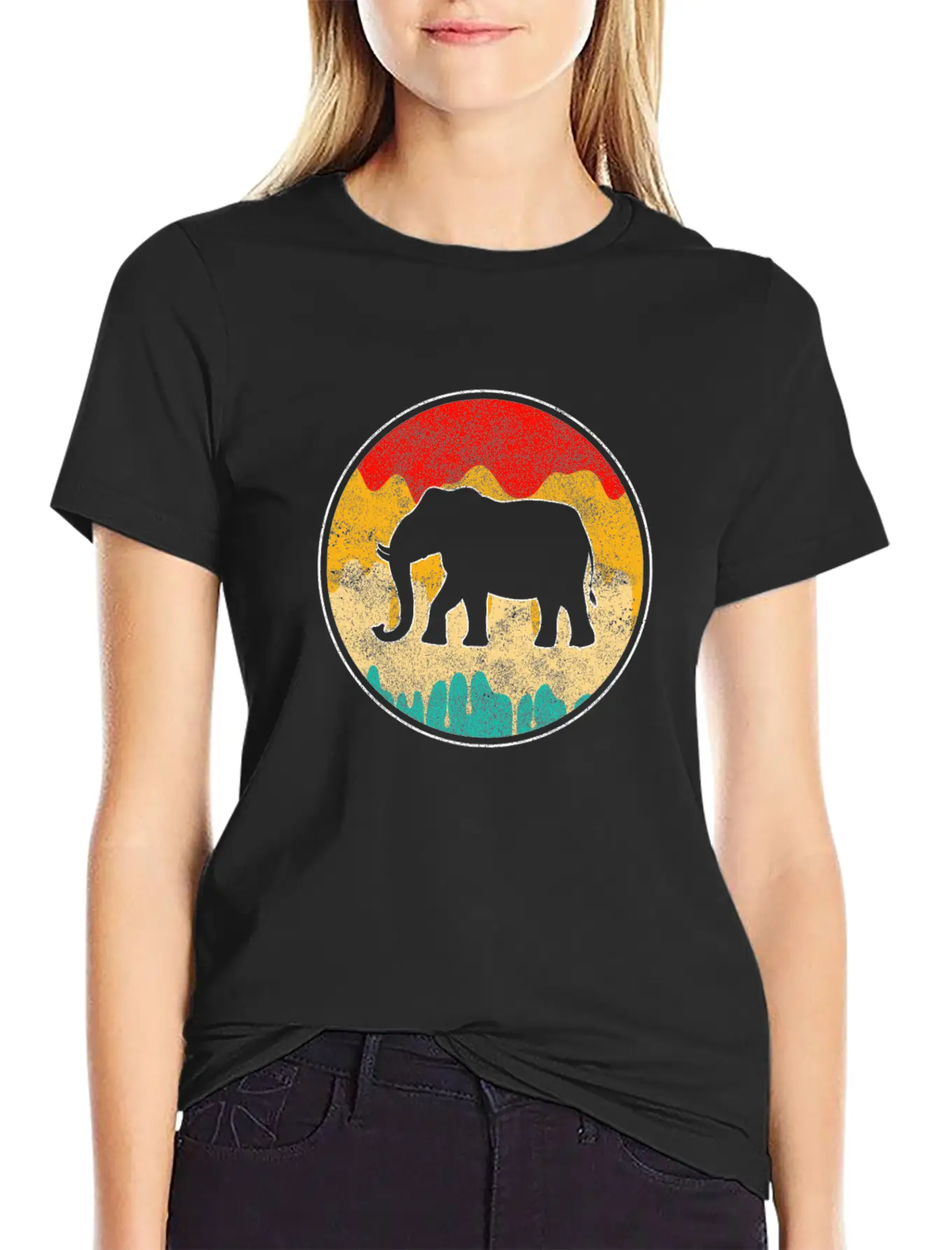 Elephant Retro Unisex Casual T-Shirt – Clean Design For Daily Comfort
