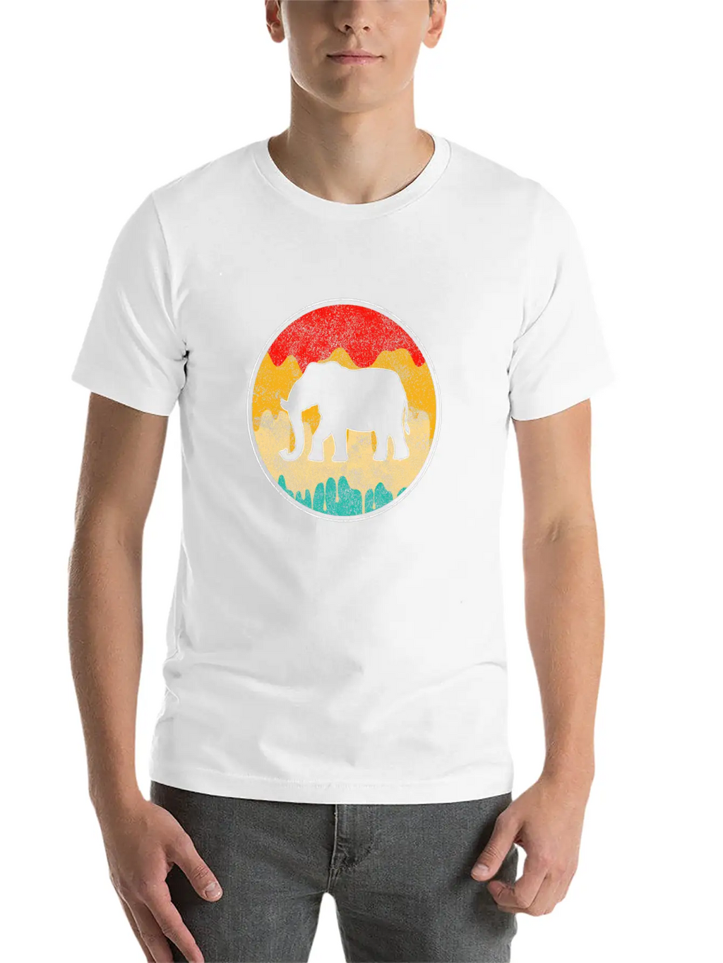 Elephant Retro Unisex Casual T-Shirt – Clean Design For Daily Comfort