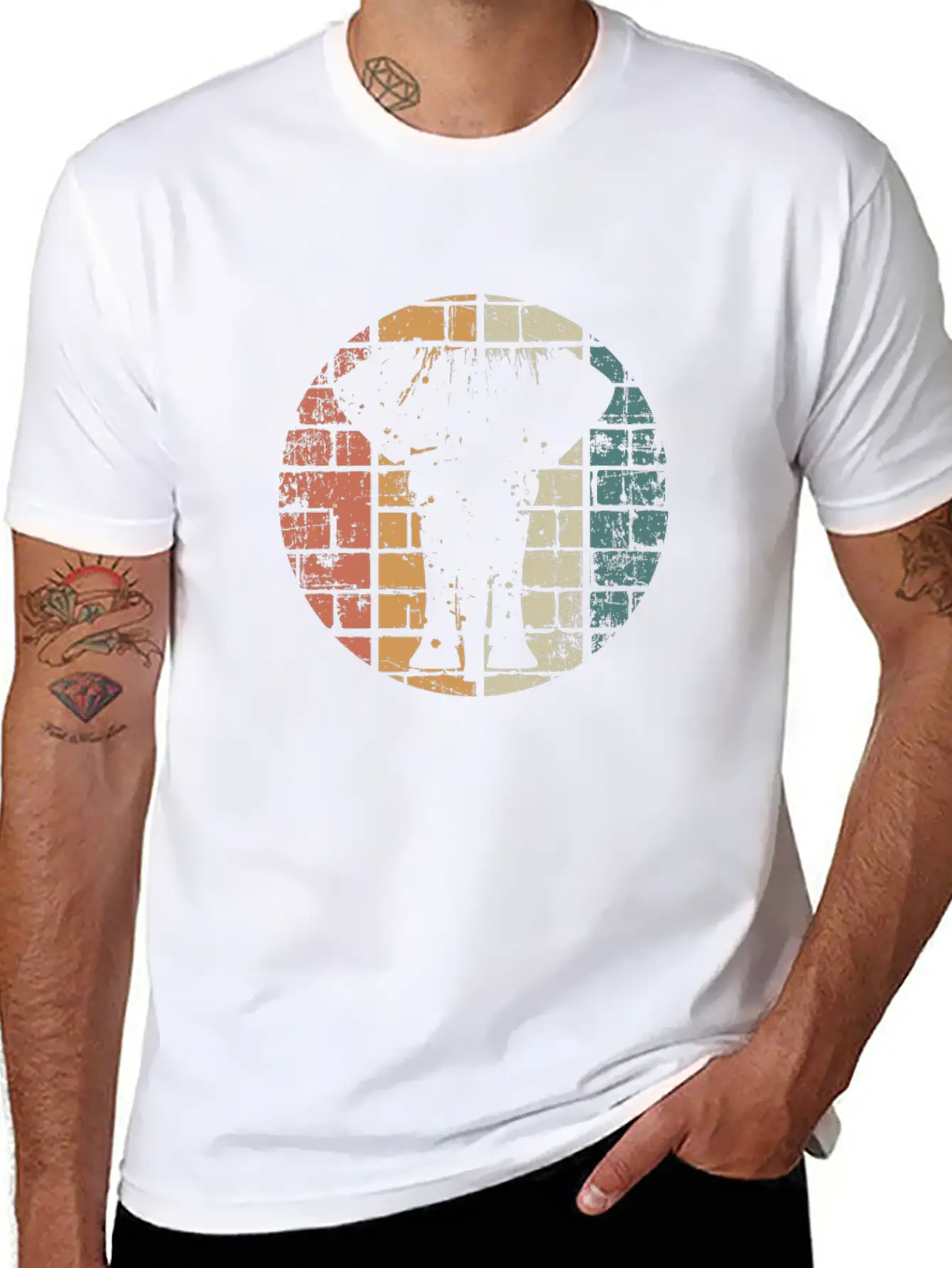 Elephant Retro Unisex Short Sleeve Soft Cotton T-Shirt – Casual Everyday Wear