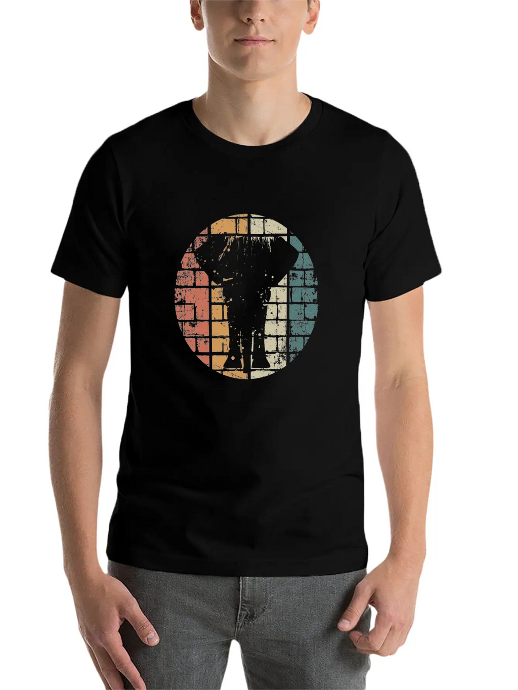 Elephant Retro Unisex Short Sleeve Soft Cotton T-Shirt – Casual Everyday Wear