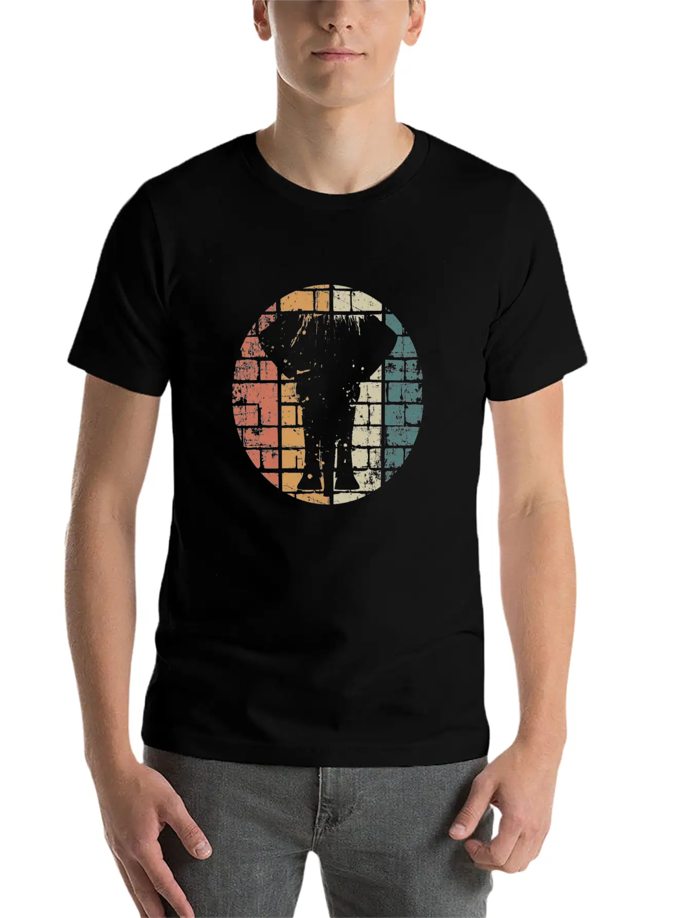Elephant Retro Unisex Short Sleeve Soft Cotton T-Shirt – Casual Everyday Wear