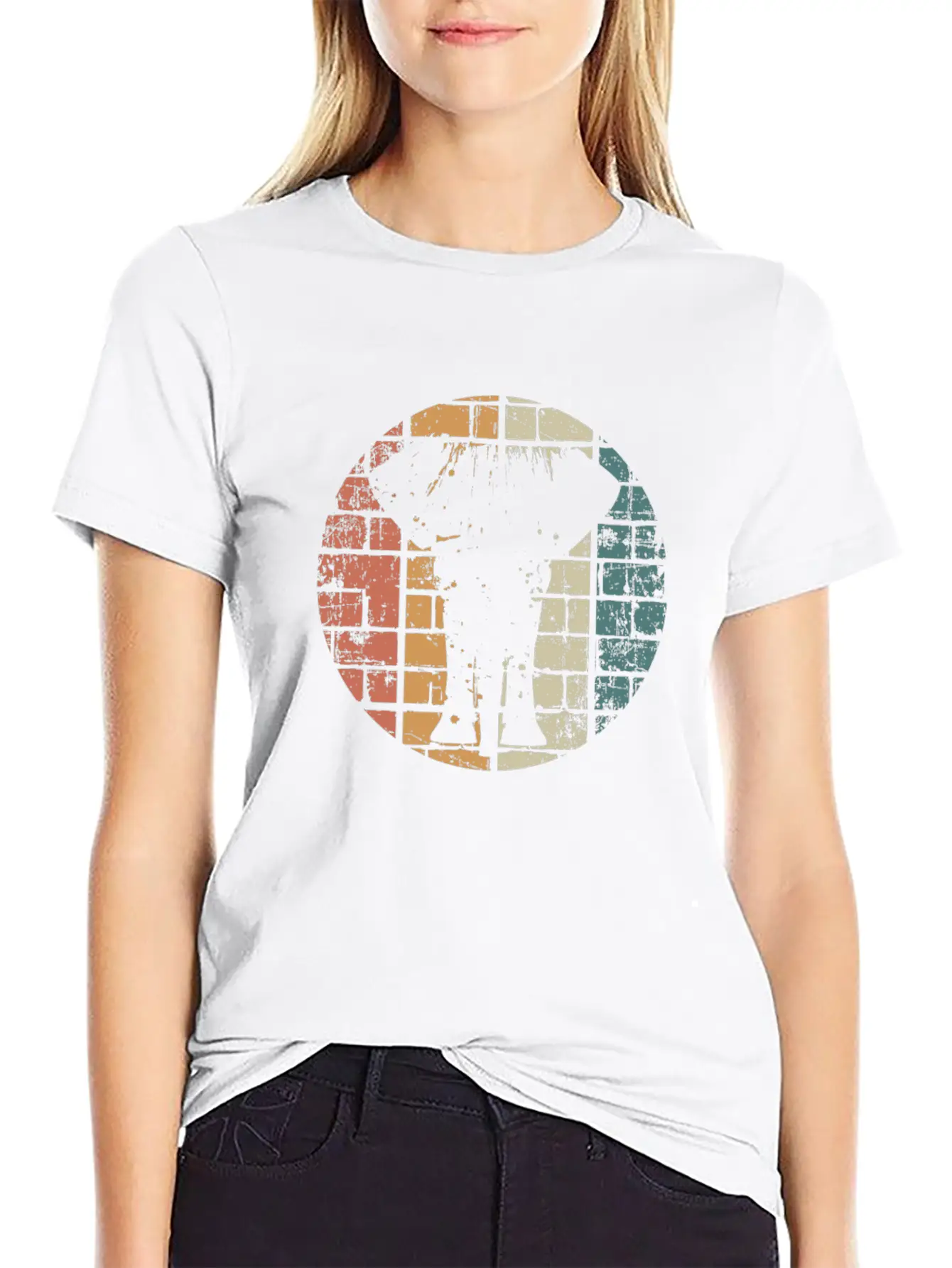 Elephant Retro Unisex Short Sleeve Soft Cotton T-Shirt – Casual Everyday Wear