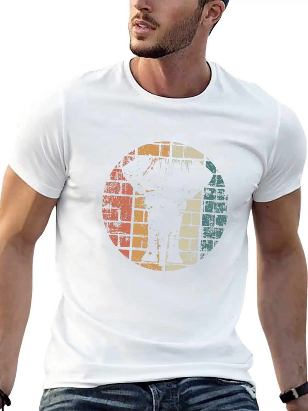 Elephant Retro Unisex Short Sleeve Soft Cotton T-Shirt – Casual Everyday Wear