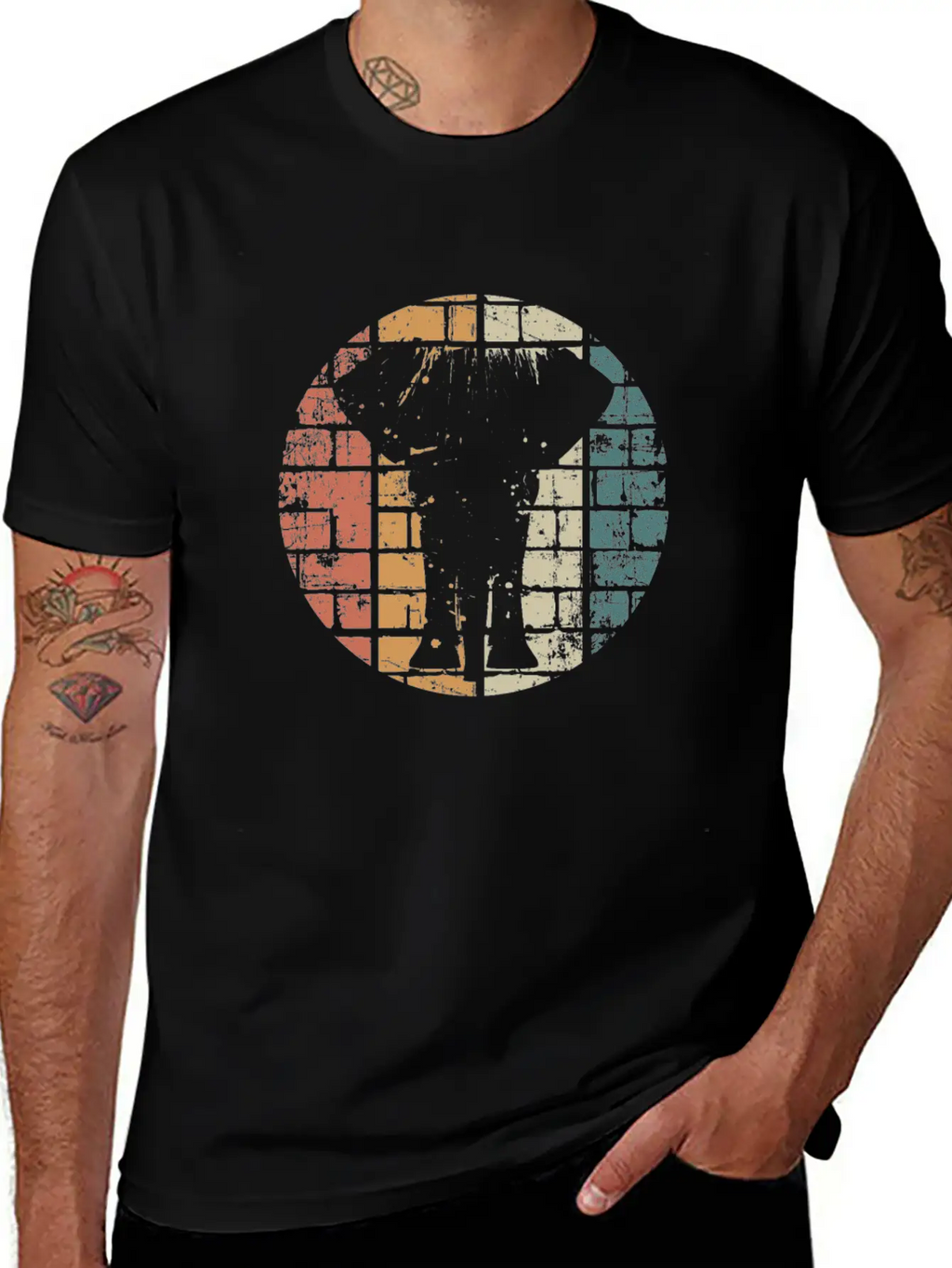 Elephant Retro Unisex Short Sleeve Soft Cotton T-Shirt – Casual Everyday Wear