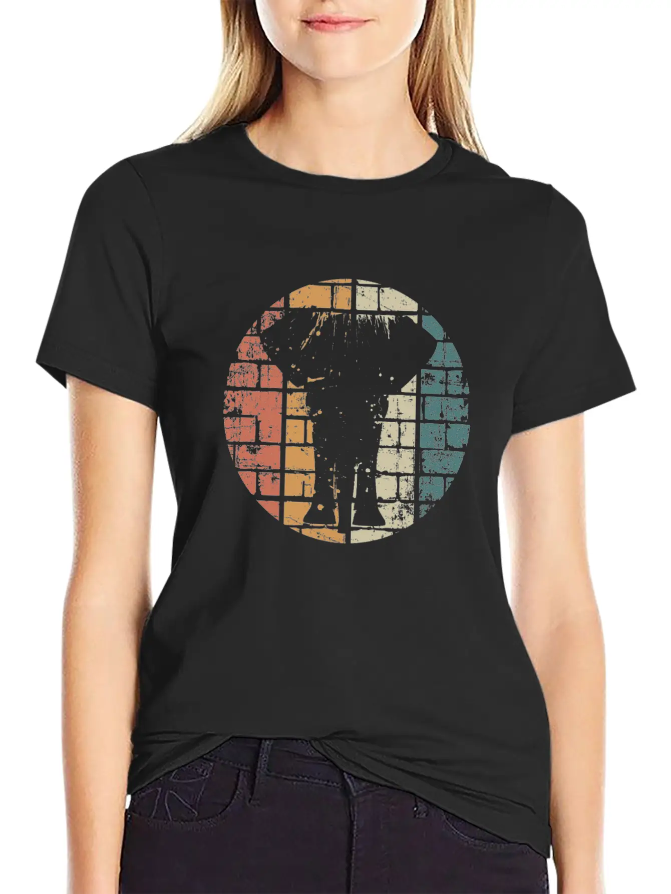 Elephant Retro Unisex Short Sleeve Soft Cotton T-Shirt – Casual Everyday Wear