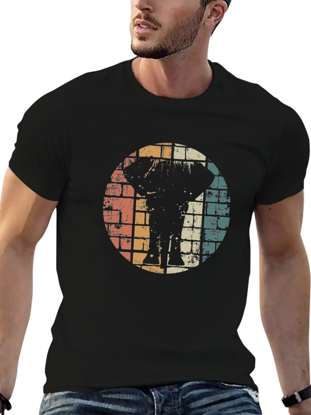 Elephant Retro Unisex Short Sleeve Soft Cotton T-Shirt – Casual Everyday Wear