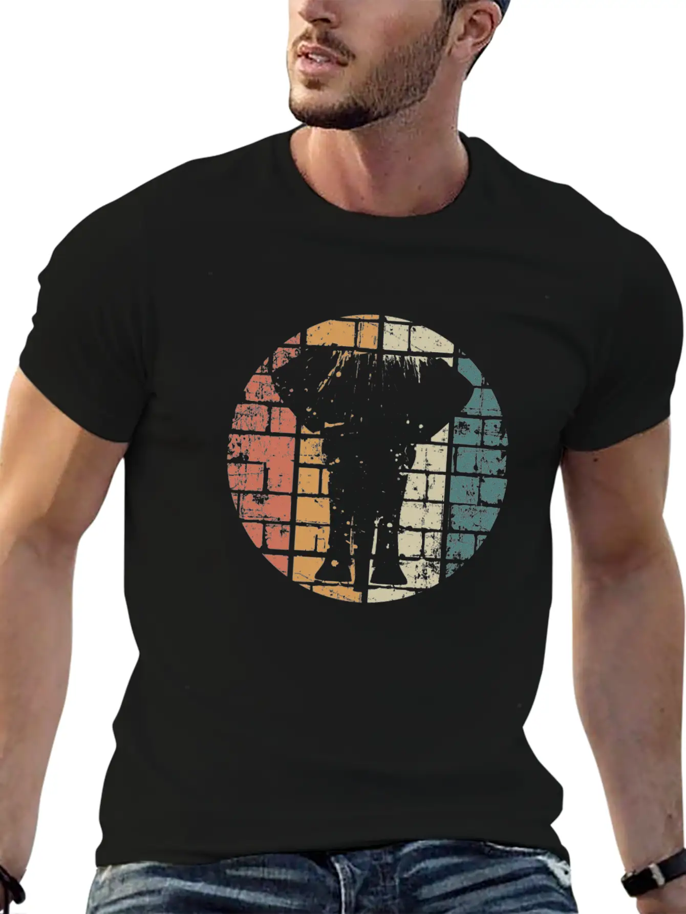 Elephant Retro Unisex Short Sleeve Soft Cotton T-Shirt – Casual Everyday Wear