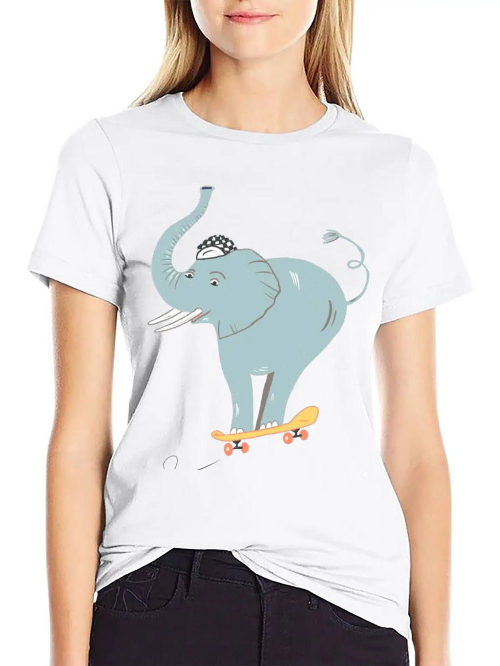 Elephant Skater Unisex Casual T-Shirt – Clean Design For Daily Comfort