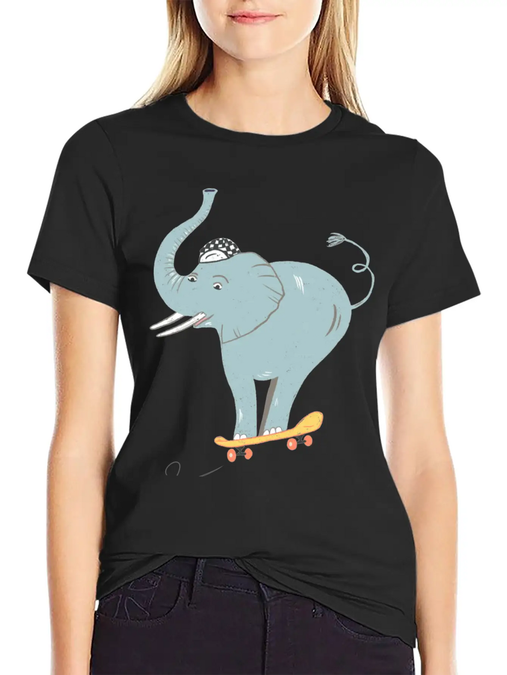 Elephant Skater Unisex Casual T-Shirt – Clean Design For Daily Comfort