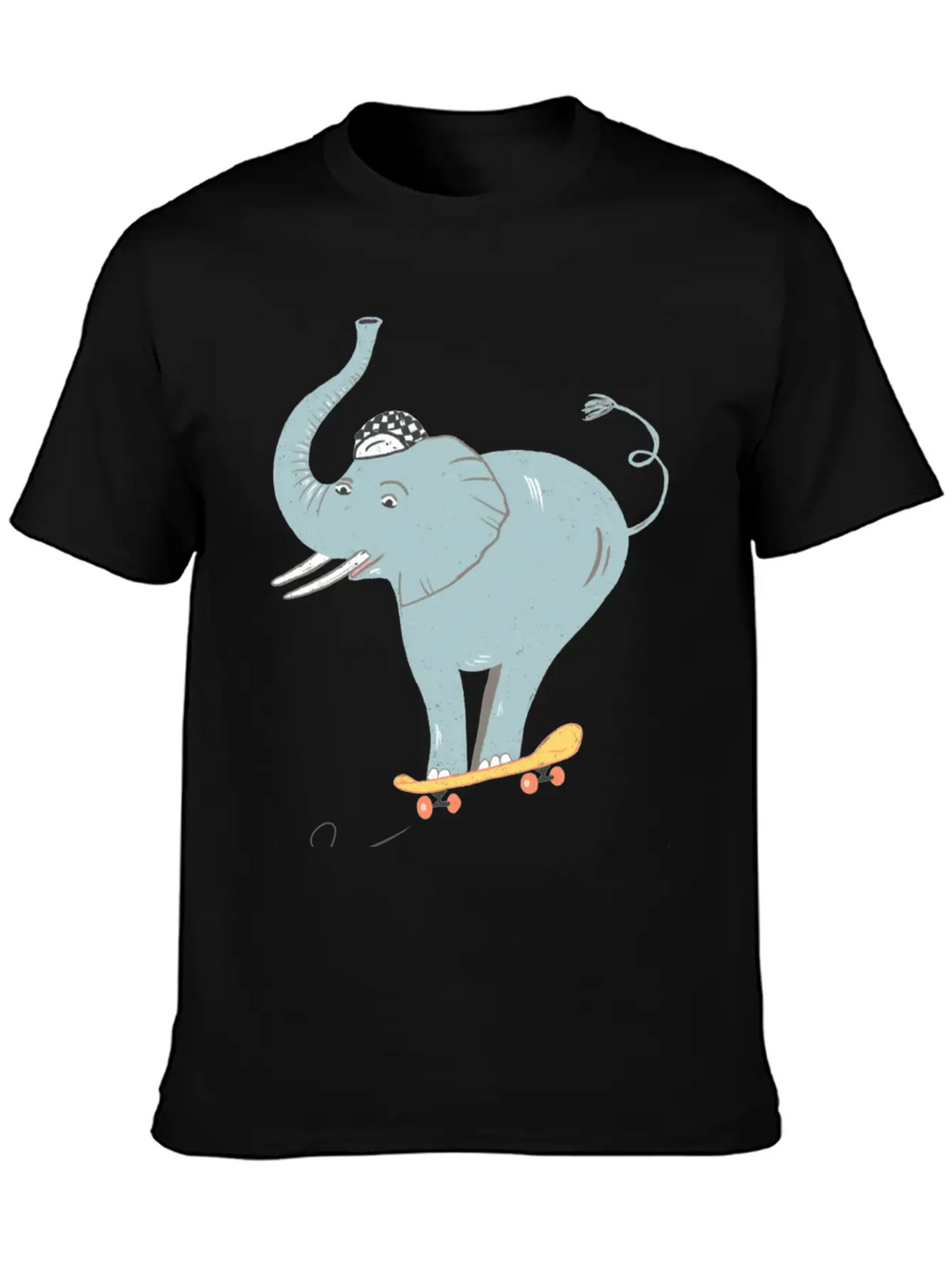Elephant Skater Unisex Casual T-Shirt – Clean Design For Daily Comfort