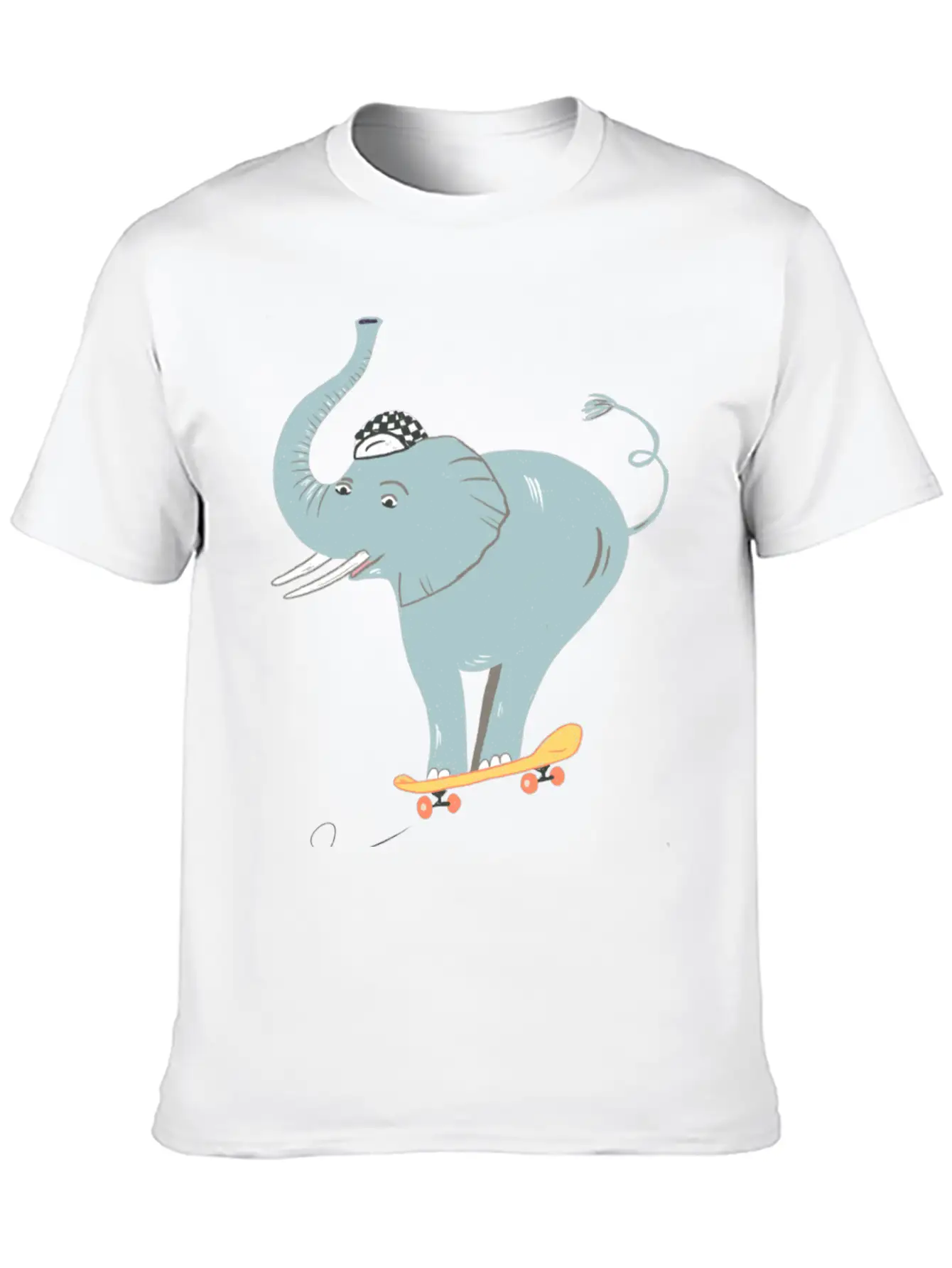Elephant Skater Unisex Casual T-Shirt – Clean Design For Daily Comfort