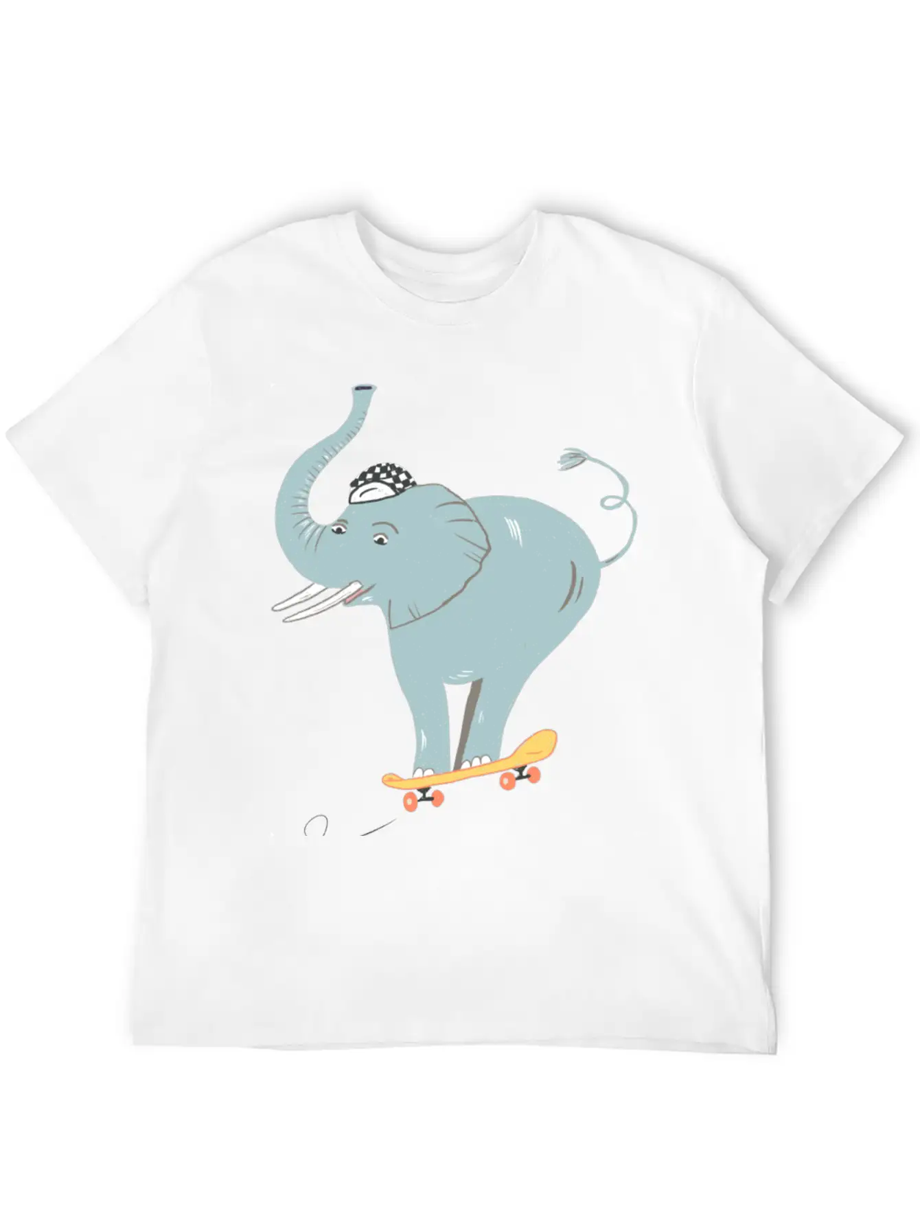 Elephant Skater Unisex Casual T-Shirt – Clean Design For Daily Comfort