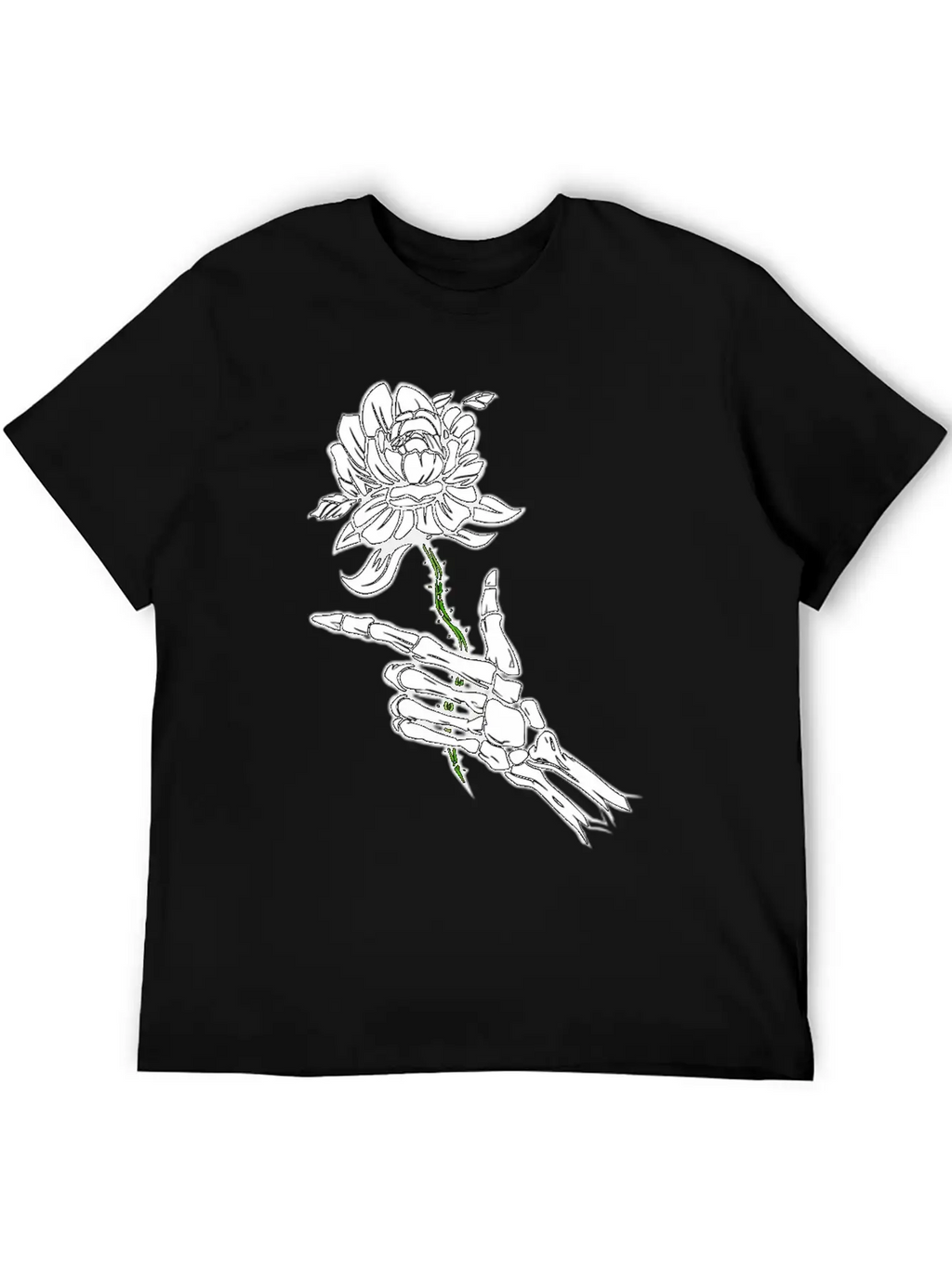 Eleton Hand Holding A White Rose Unisex Casual T-Shirt – Clean Design For Daily Comfort