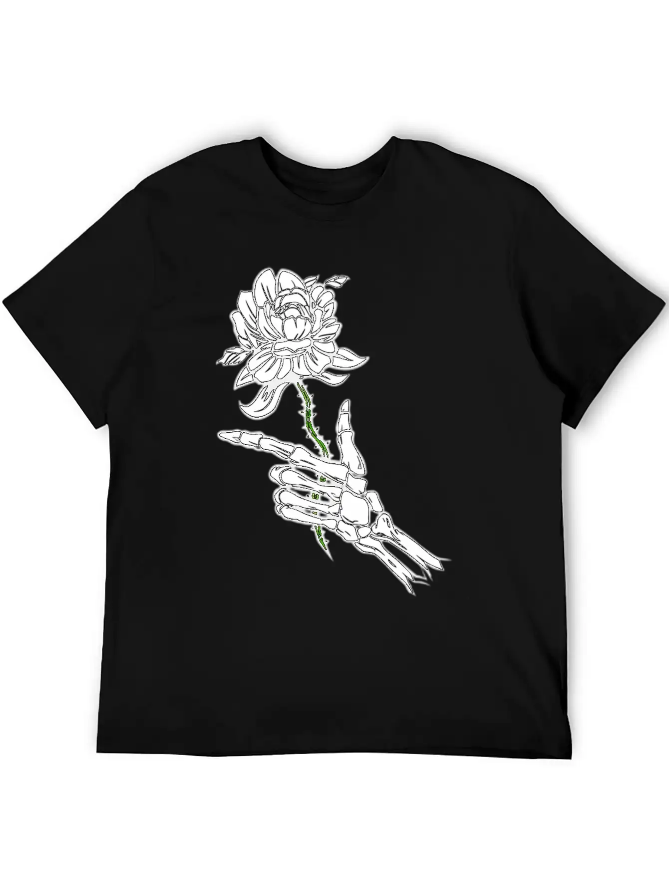 Eleton Hand Holding A White Rose Unisex Casual T-Shirt – Clean Design For Daily Comfort
