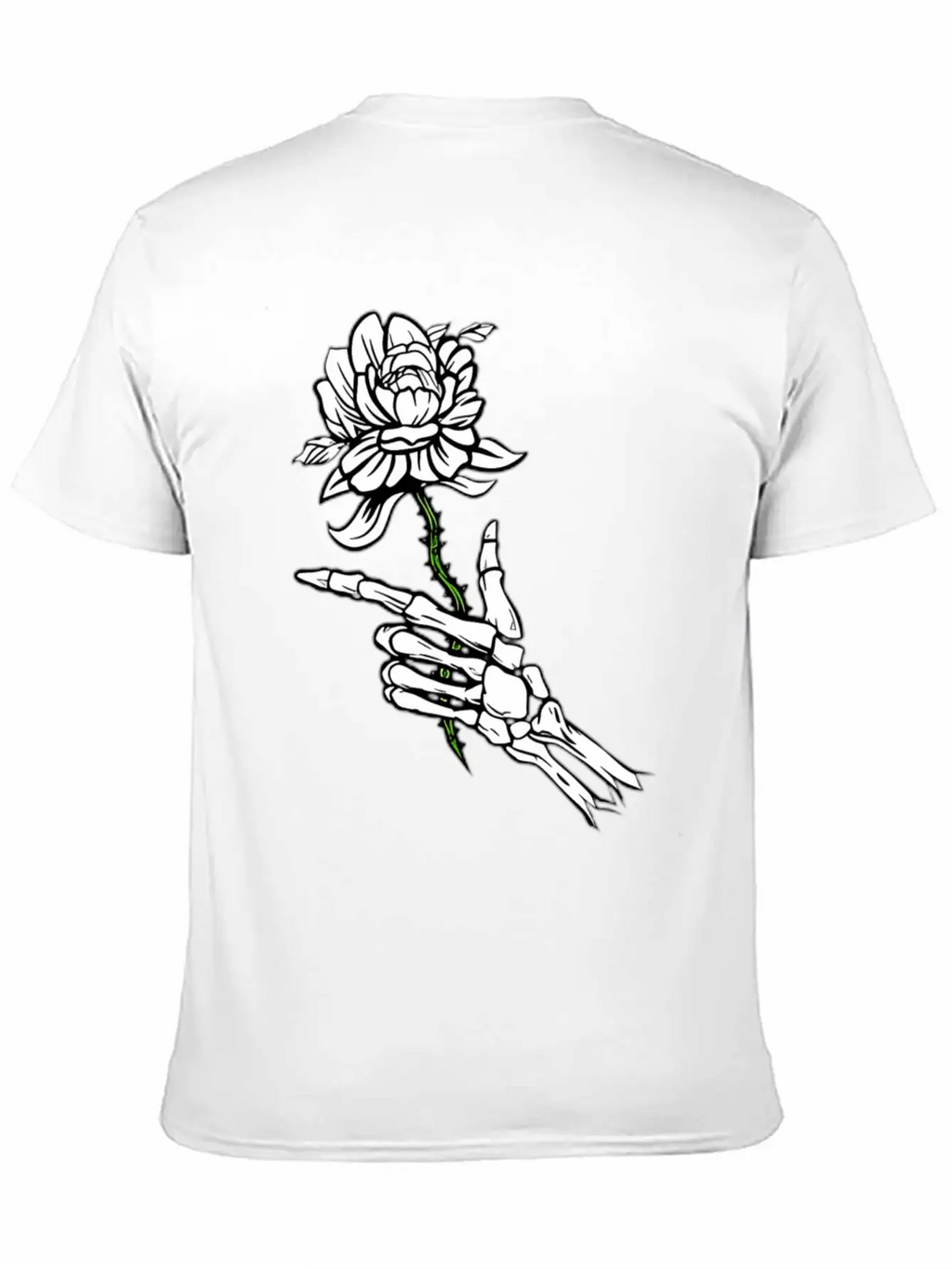 Eleton Hand Holding A White Rose Unisex Casual T-Shirt – Clean Design For Daily Comfort