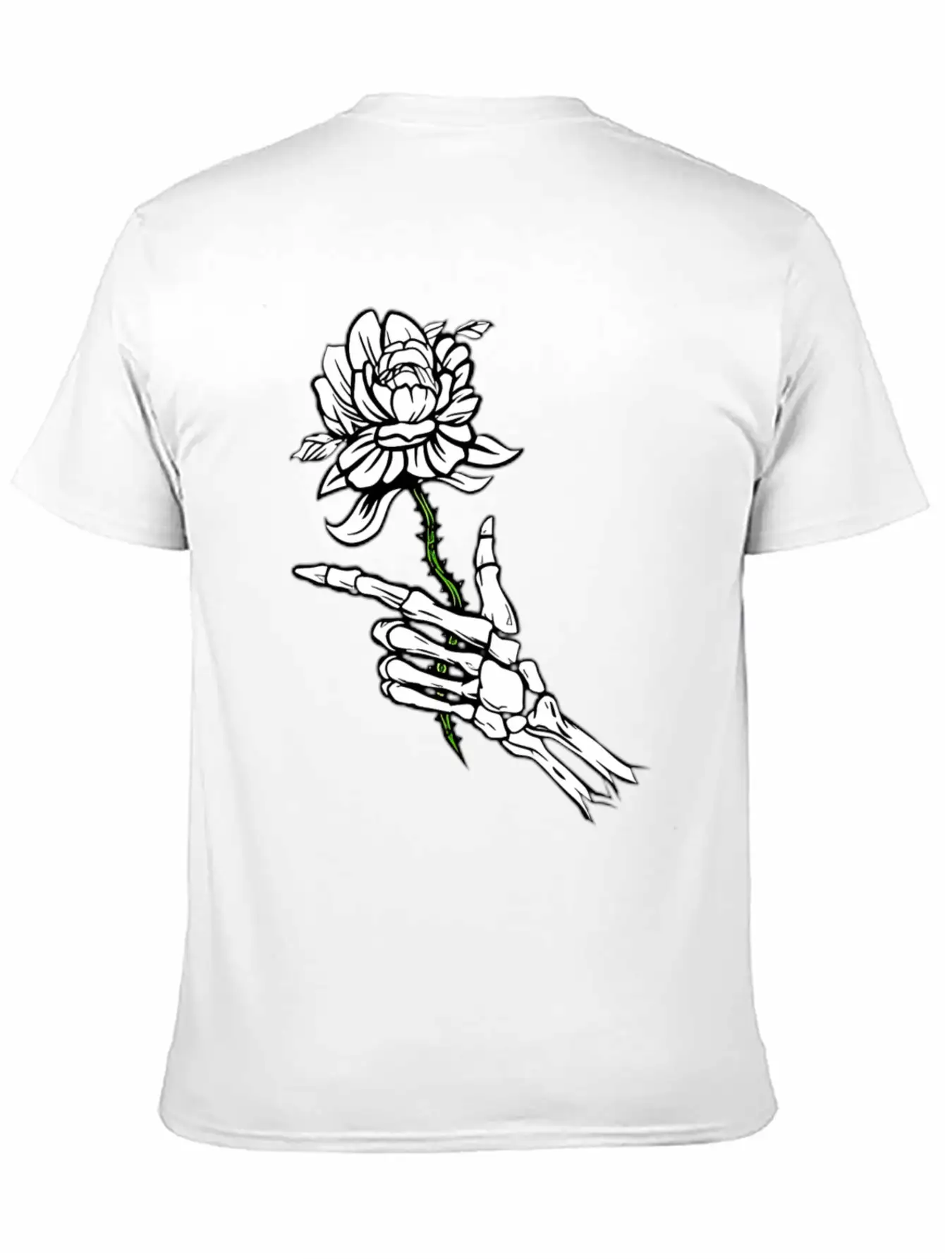 Eleton Hand Holding A White Rose Unisex Casual T-Shirt – Clean Design For Daily Comfort