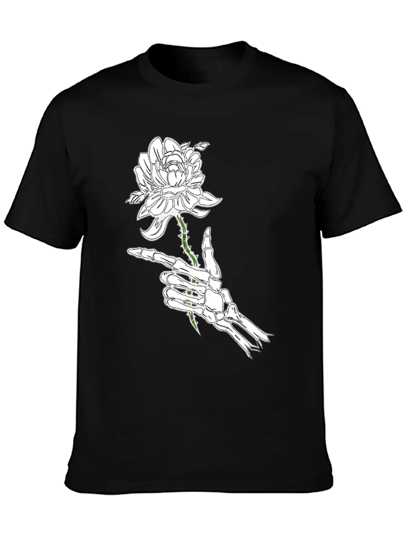 Eleton Hand Holding A White Rose Unisex Casual T-Shirt – Clean Design For Daily Comfort