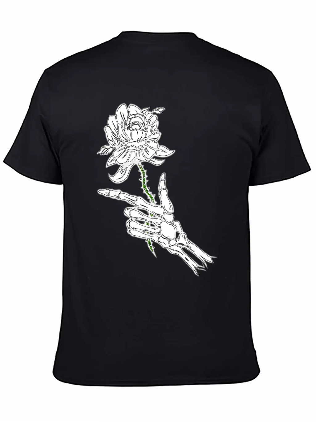 Eleton Hand Holding A White Rose Unisex Casual T-Shirt – Clean Design For Daily Comfort