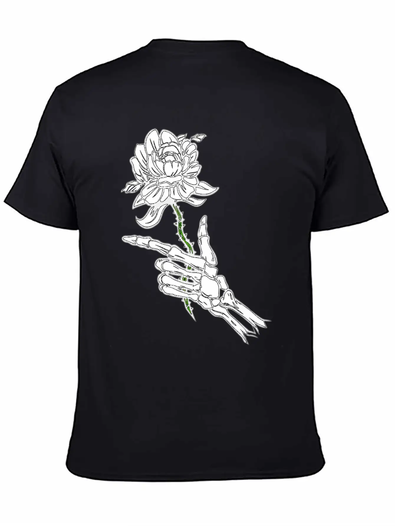 Eleton Hand Holding A White Rose Unisex Casual T-Shirt – Clean Design For Daily Comfort