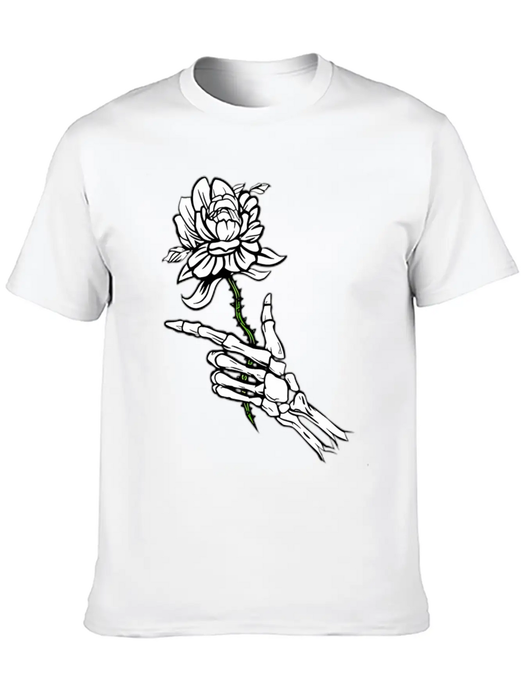 Eleton Hand Holding A White Rose Unisex Casual T-Shirt – Clean Design For Daily Comfort