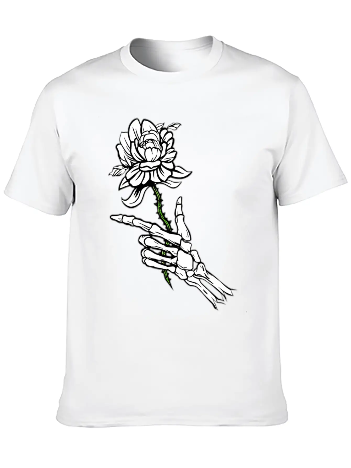 Eleton Hand Holding A White Rose Unisex Casual T-Shirt – Clean Design For Daily Comfort