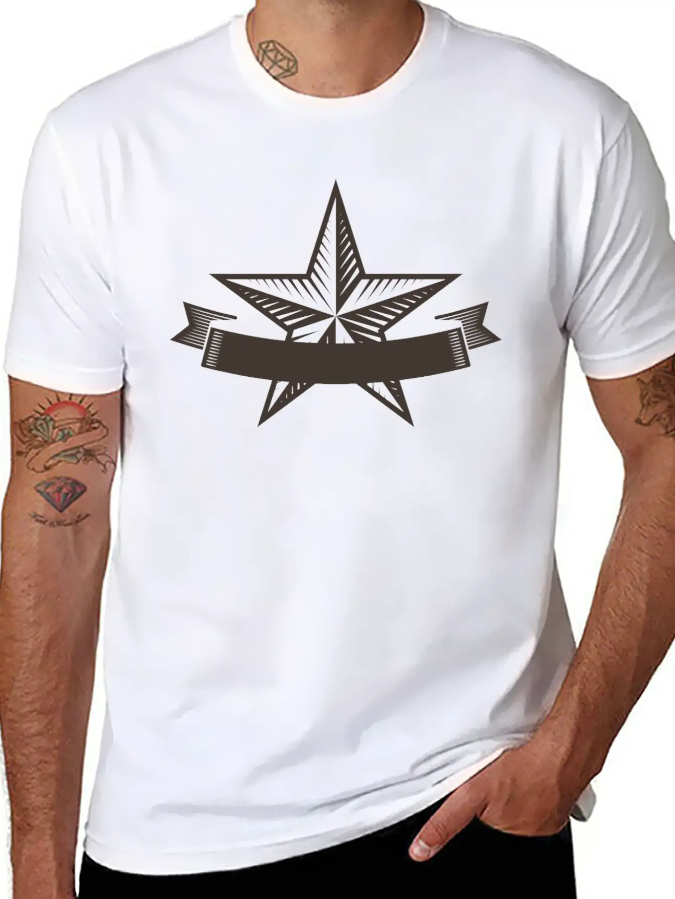 Emblem Banner Casual Graphic T-Shirt – Simple And Comfortable Daily Wear