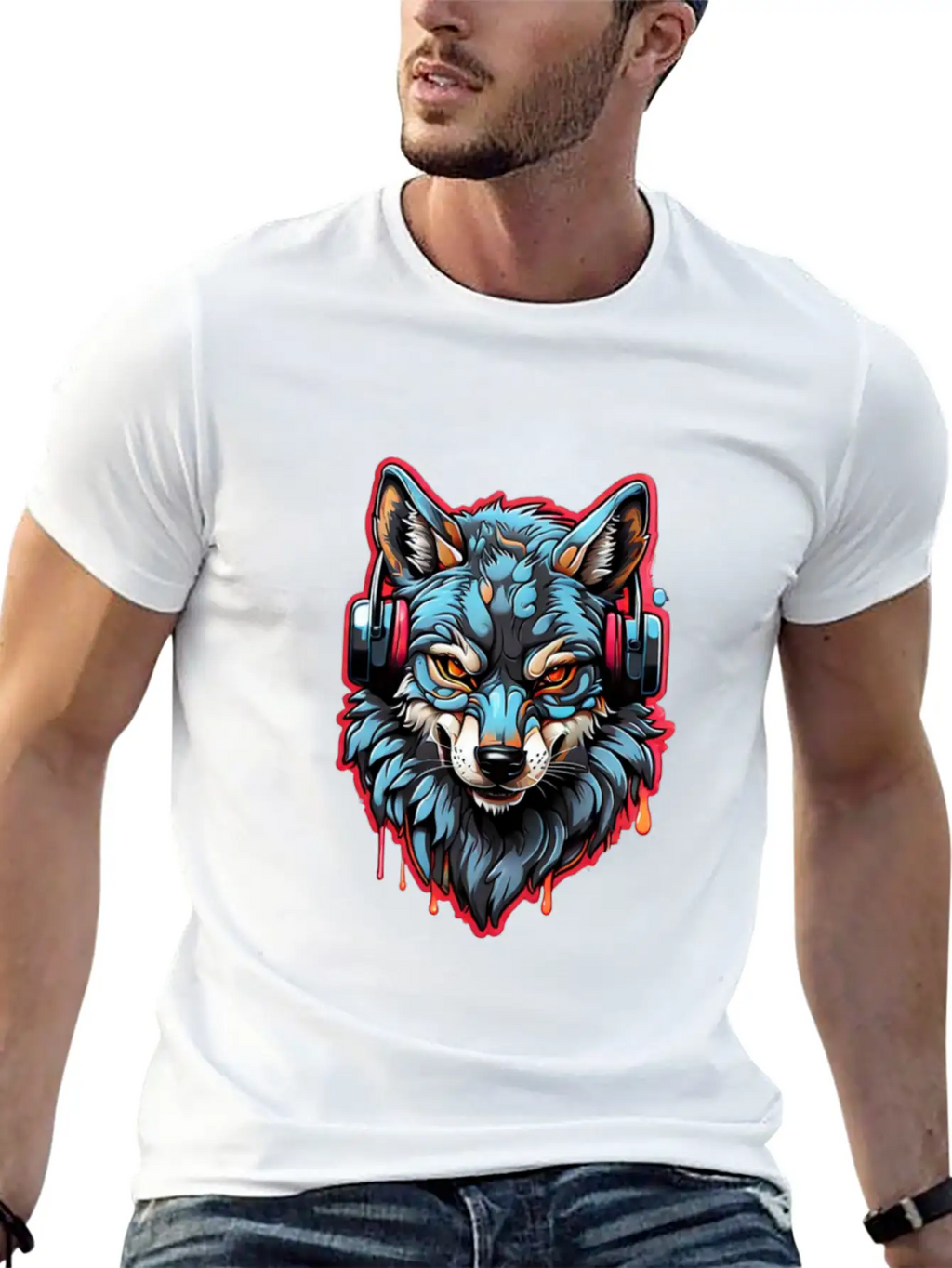 Embrace Nature S Melody With Wolf Music Lovers Unisex Casual T-Shirt – Clean Design For Daily Comfort