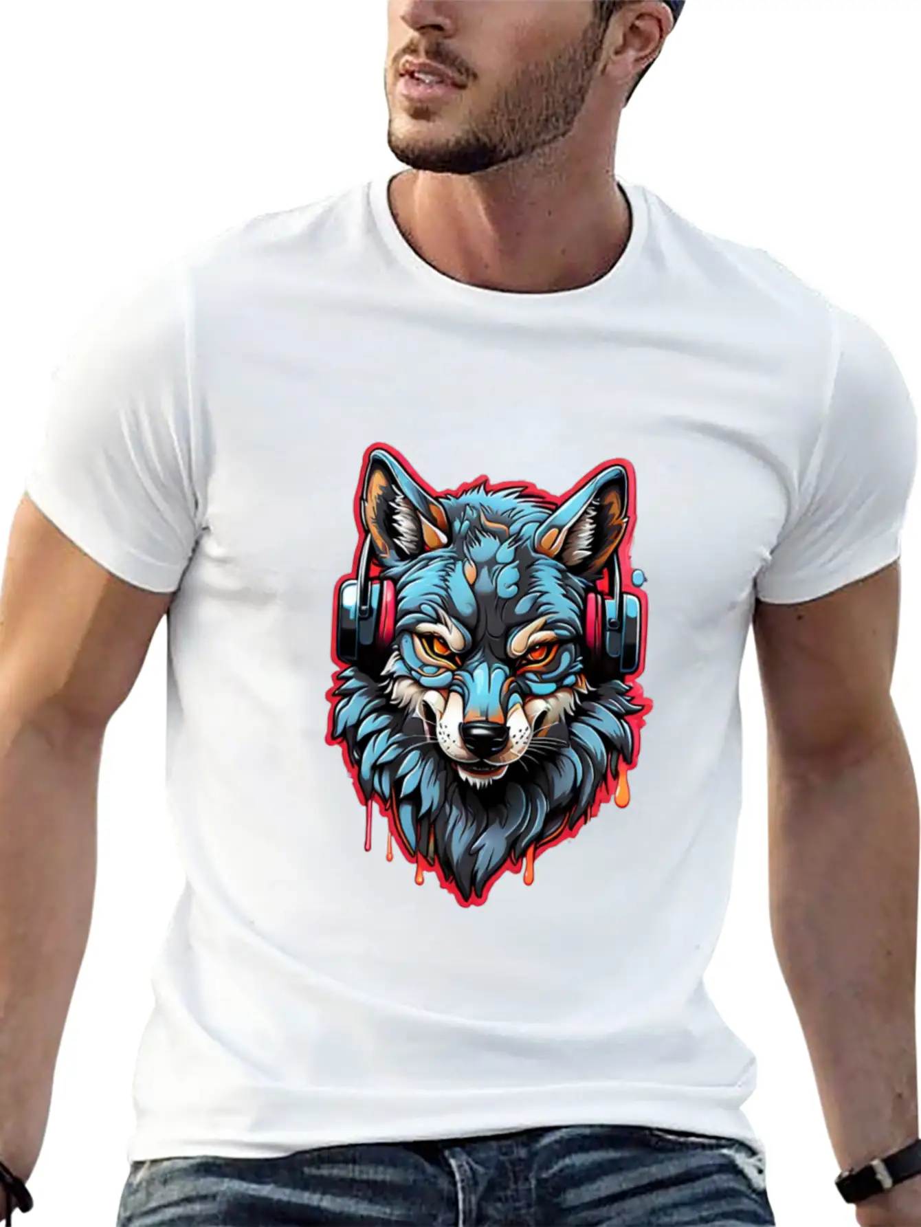 Embrace Nature S Melody With Wolf Music Lovers Unisex Casual T-Shirt – Clean Design For Daily Comfort