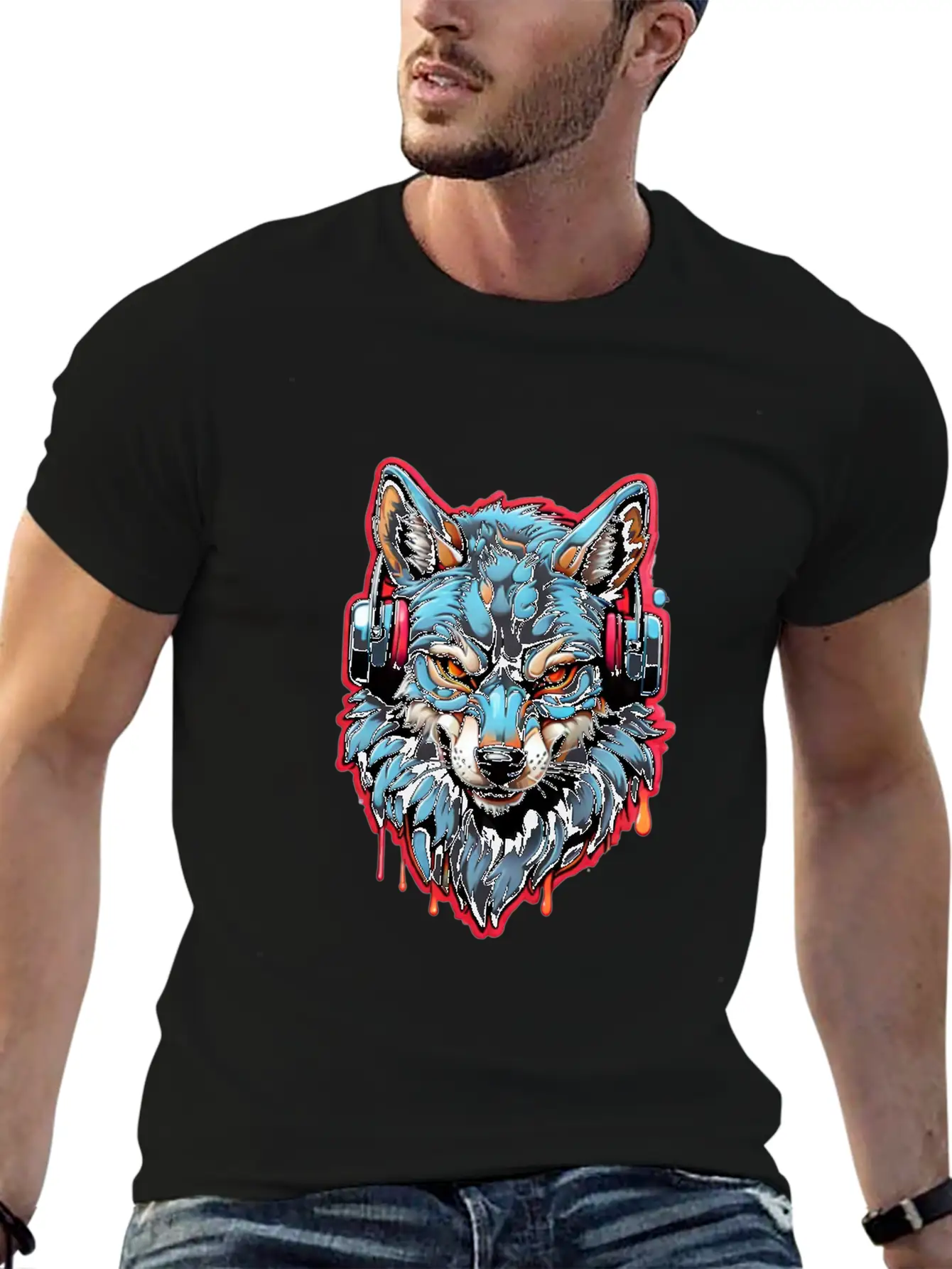 Embrace Nature S Melody With Wolf Music Lovers Unisex Casual T-Shirt – Clean Design For Daily Comfort