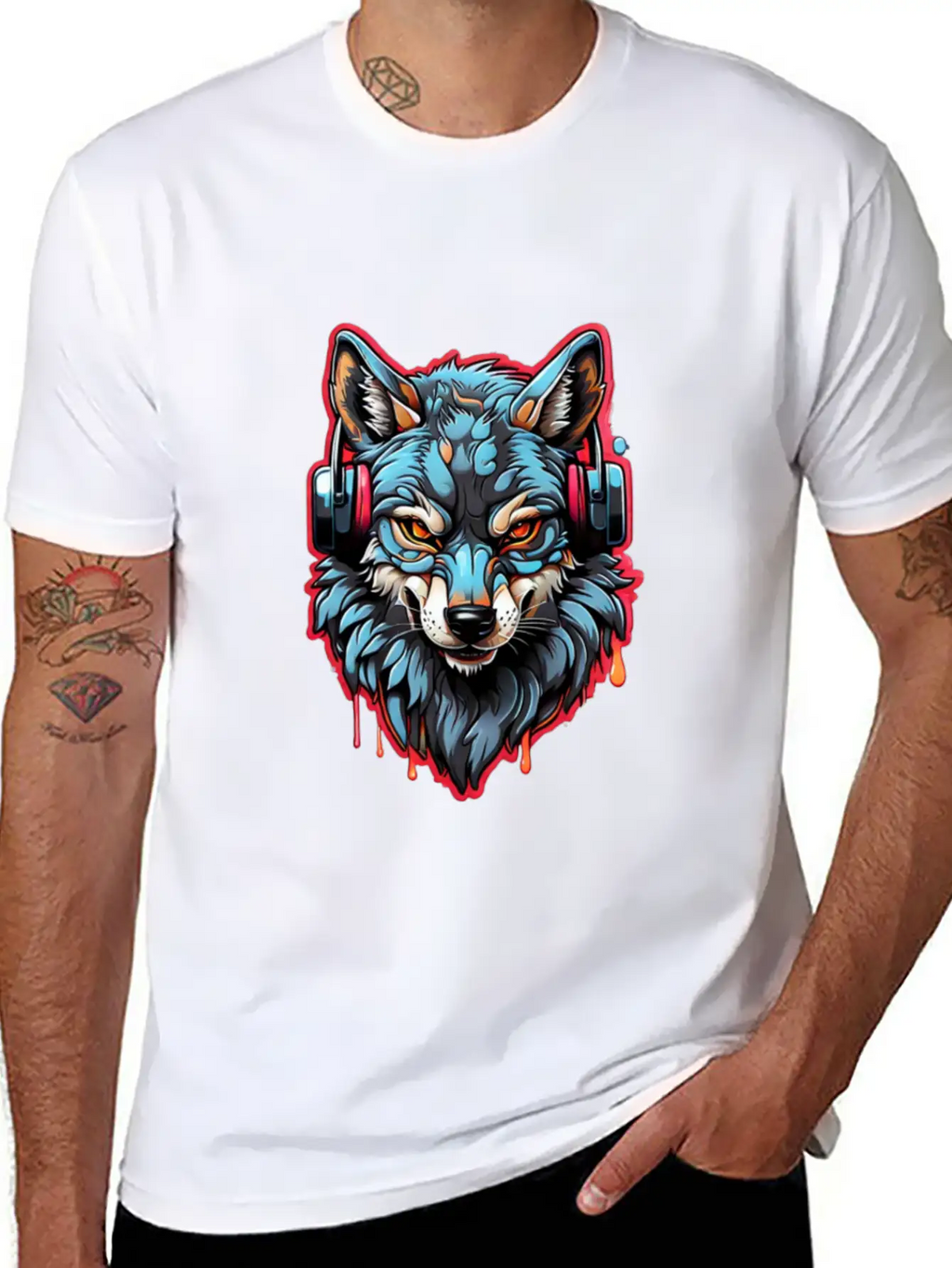 Embrace Nature S Melody With Wolf Music Lovers Unisex Casual T-Shirt – Clean Design For Daily Comfort
