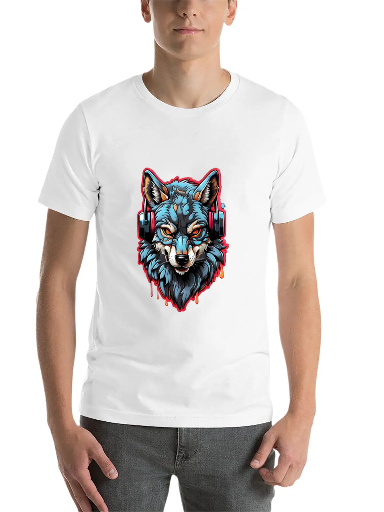 Embrace Nature S Melody With Wolf Music Lovers Unisex Casual T-Shirt – Clean Design For Daily Comfort