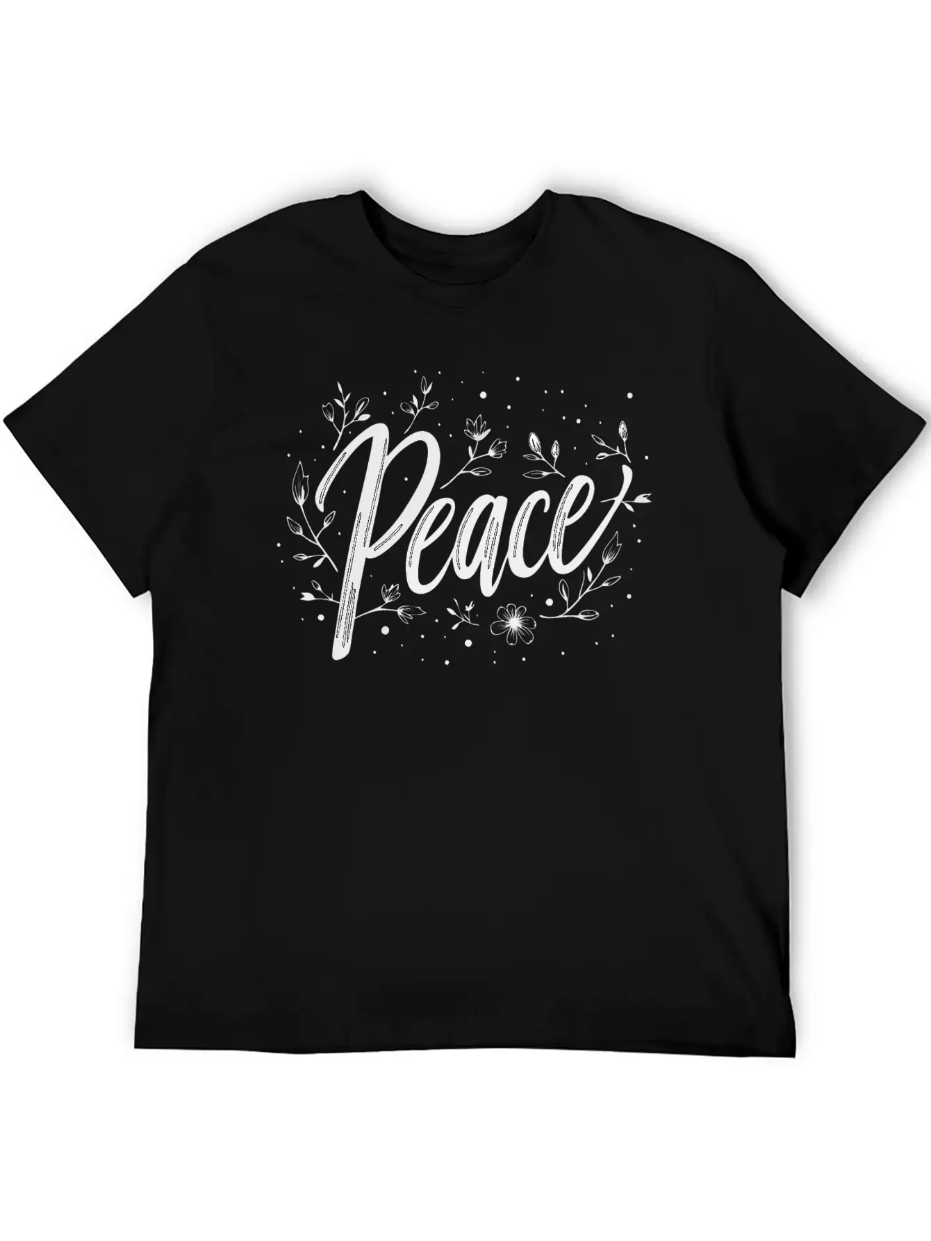 Embrace Peace With Floral Design Breathable Soft Cotton T-Shirt – Timeless Casual Look