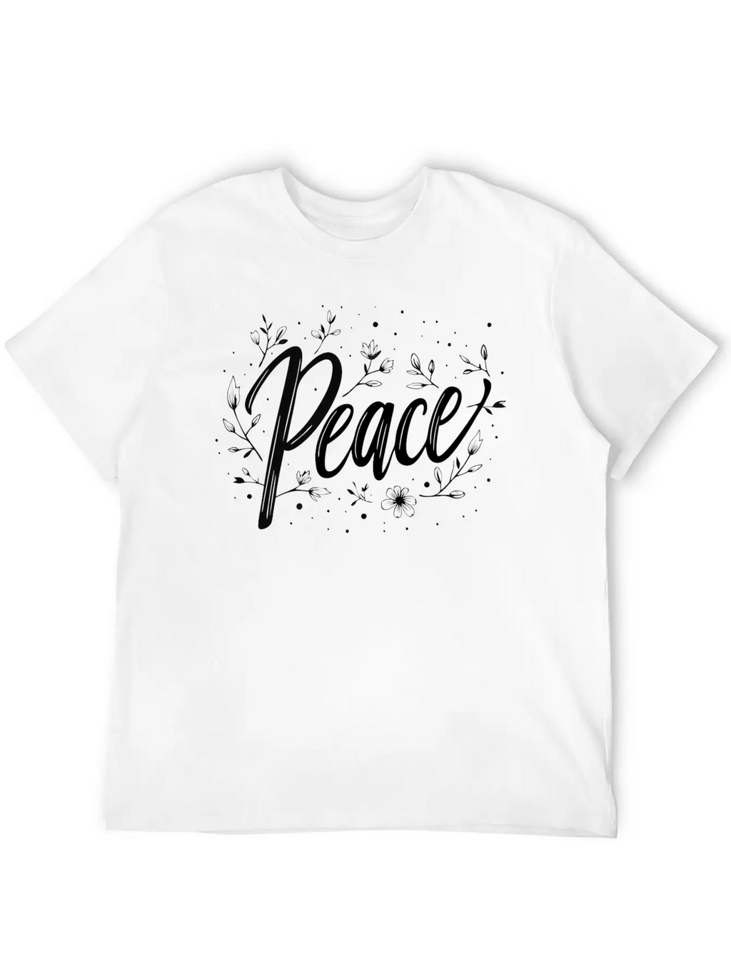 Embrace Peace With Floral Design Breathable Soft Cotton T-Shirt – Timeless Casual Look