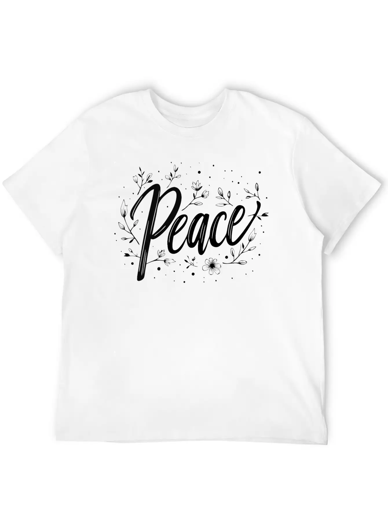 Embrace Peace With Floral Design Breathable Soft Cotton T-Shirt – Timeless Casual Look