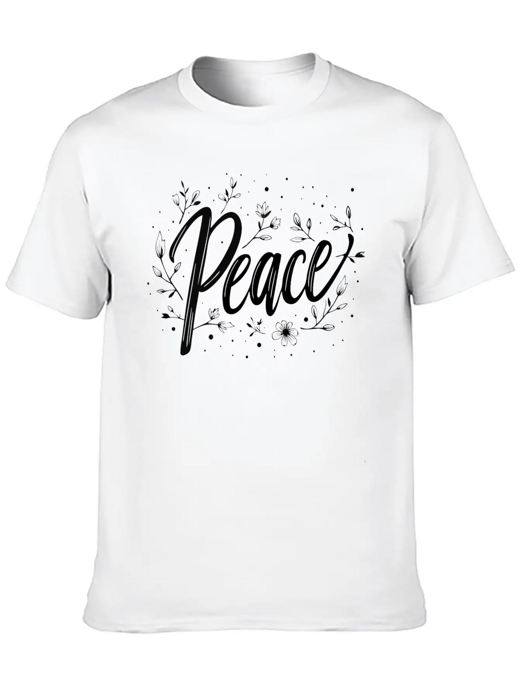 Embrace Peace With Floral Design Breathable Soft Cotton T-Shirt – Timeless Casual Look