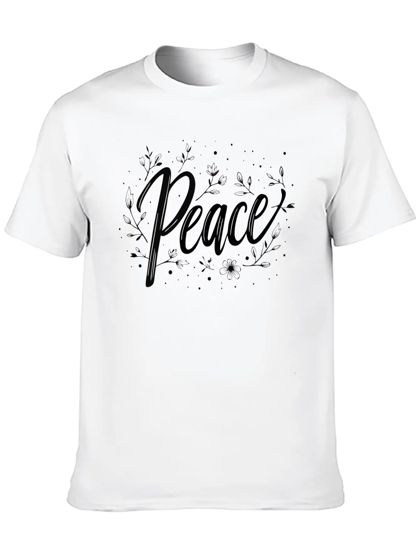 Embrace Peace With Floral Design Breathable Soft Cotton T-Shirt – Timeless Casual Look
