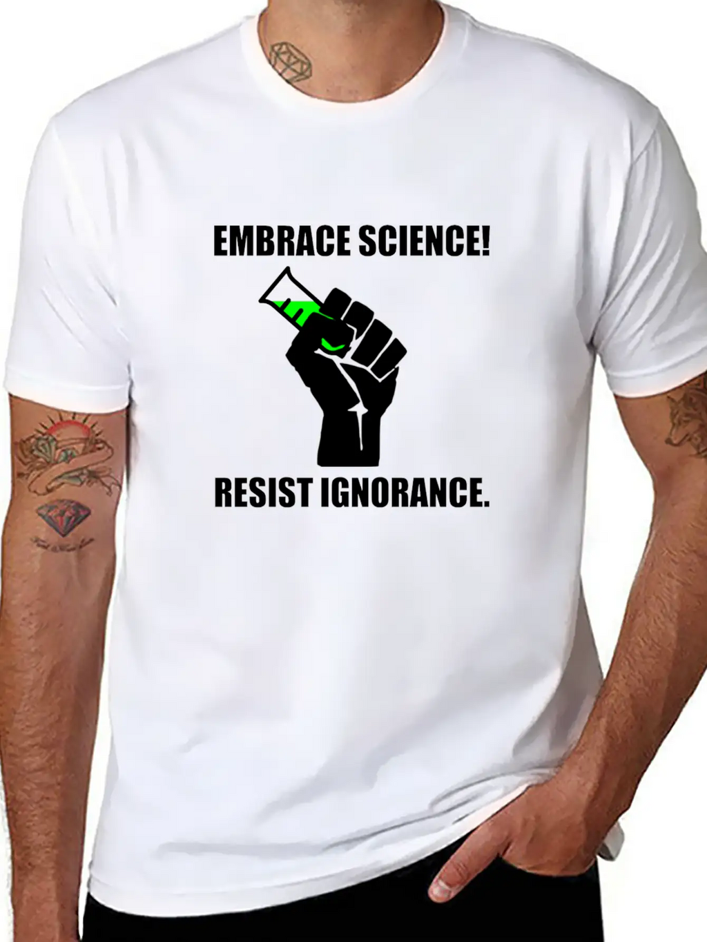 Embrace Science Resist Unisex Short Sleeve Soft Cotton T-Shirt – Casual Everyday Wear