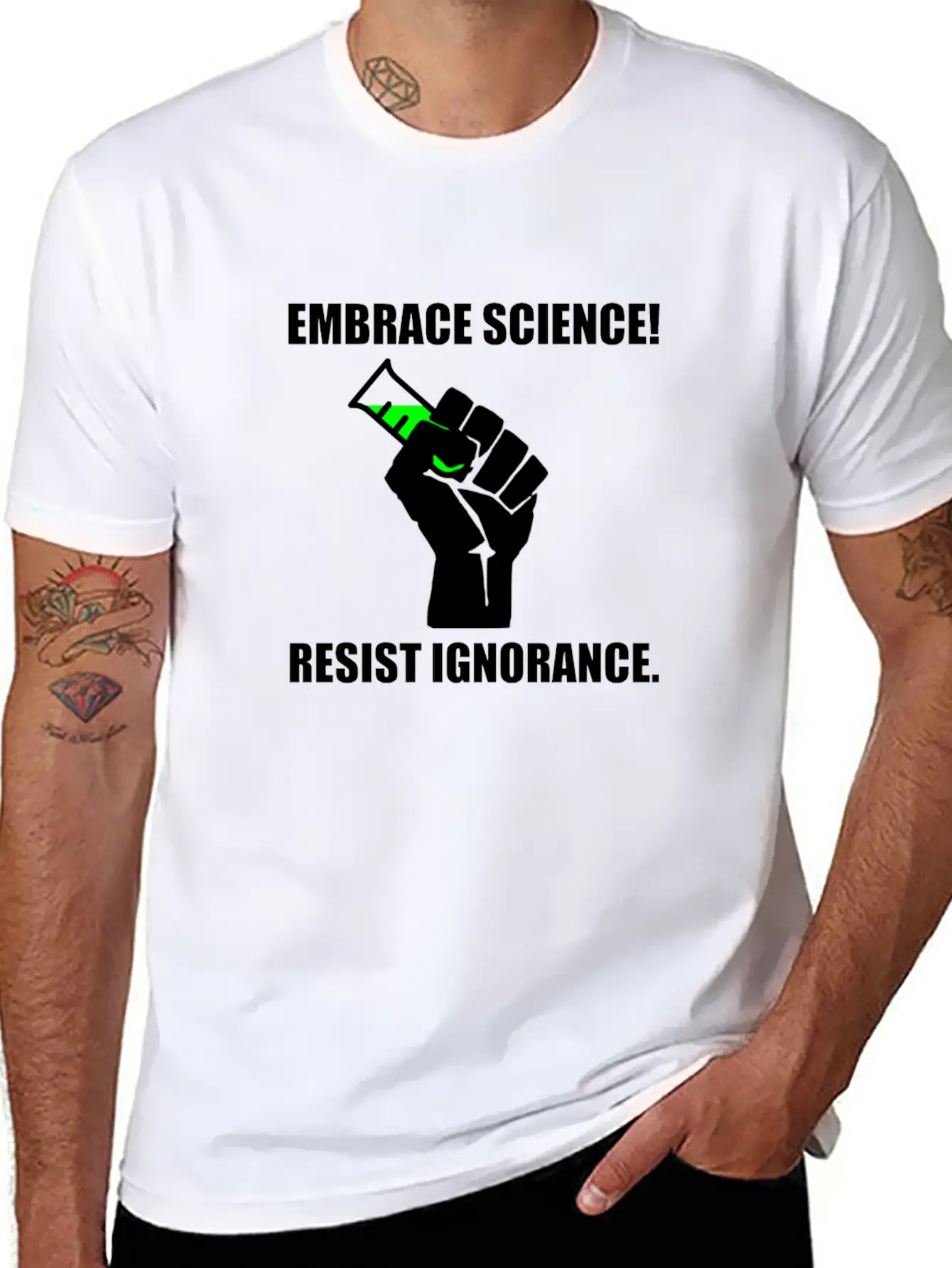 Embrace Science Resist Unisex Short Sleeve Soft Cotton T-Shirt – Casual Everyday Wear