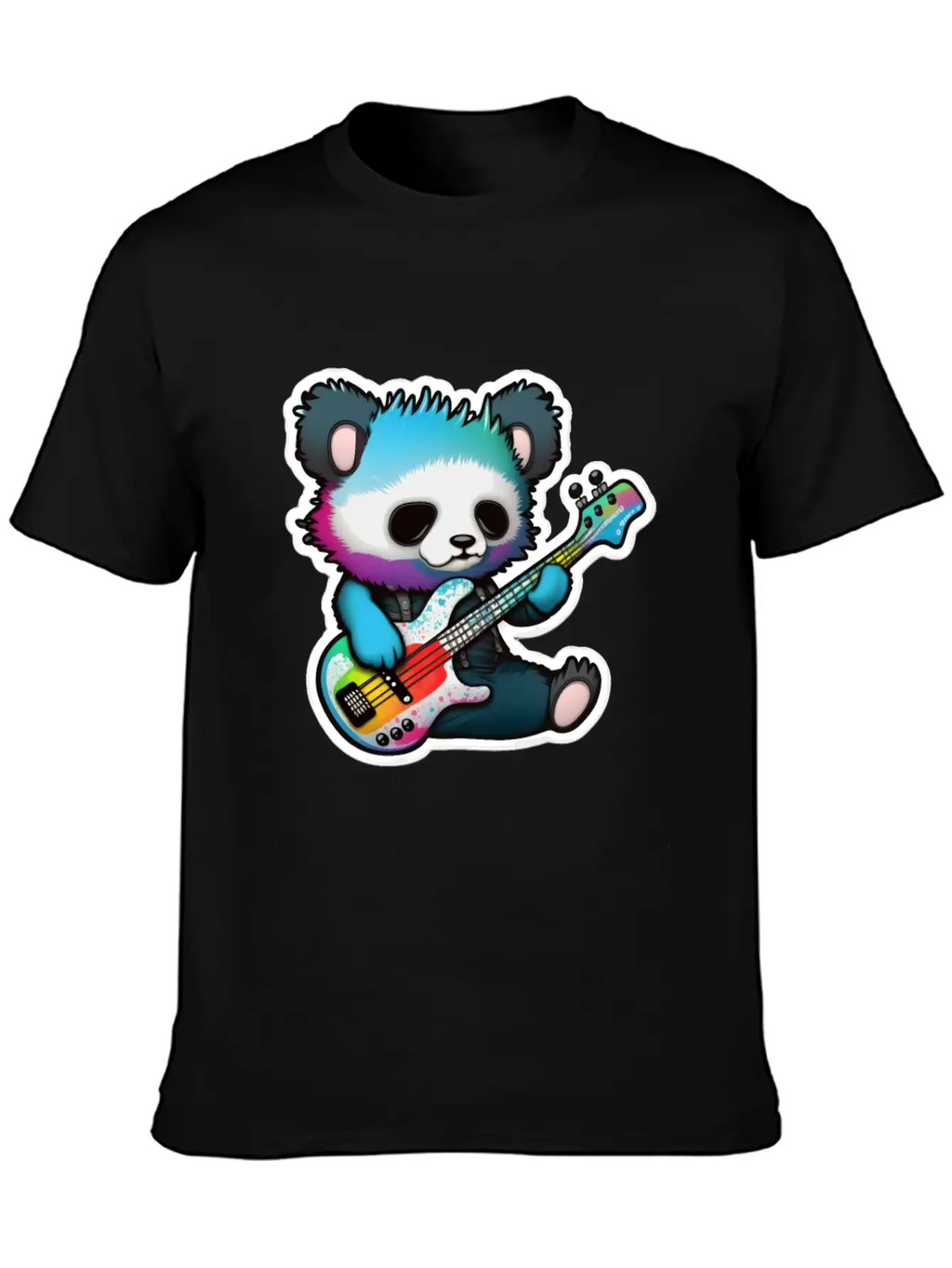 Emo Goth Panda Stickers- Goth Panda Stickers Casual Graphic T-Shirt – Simple And Comfortable Daily Wear