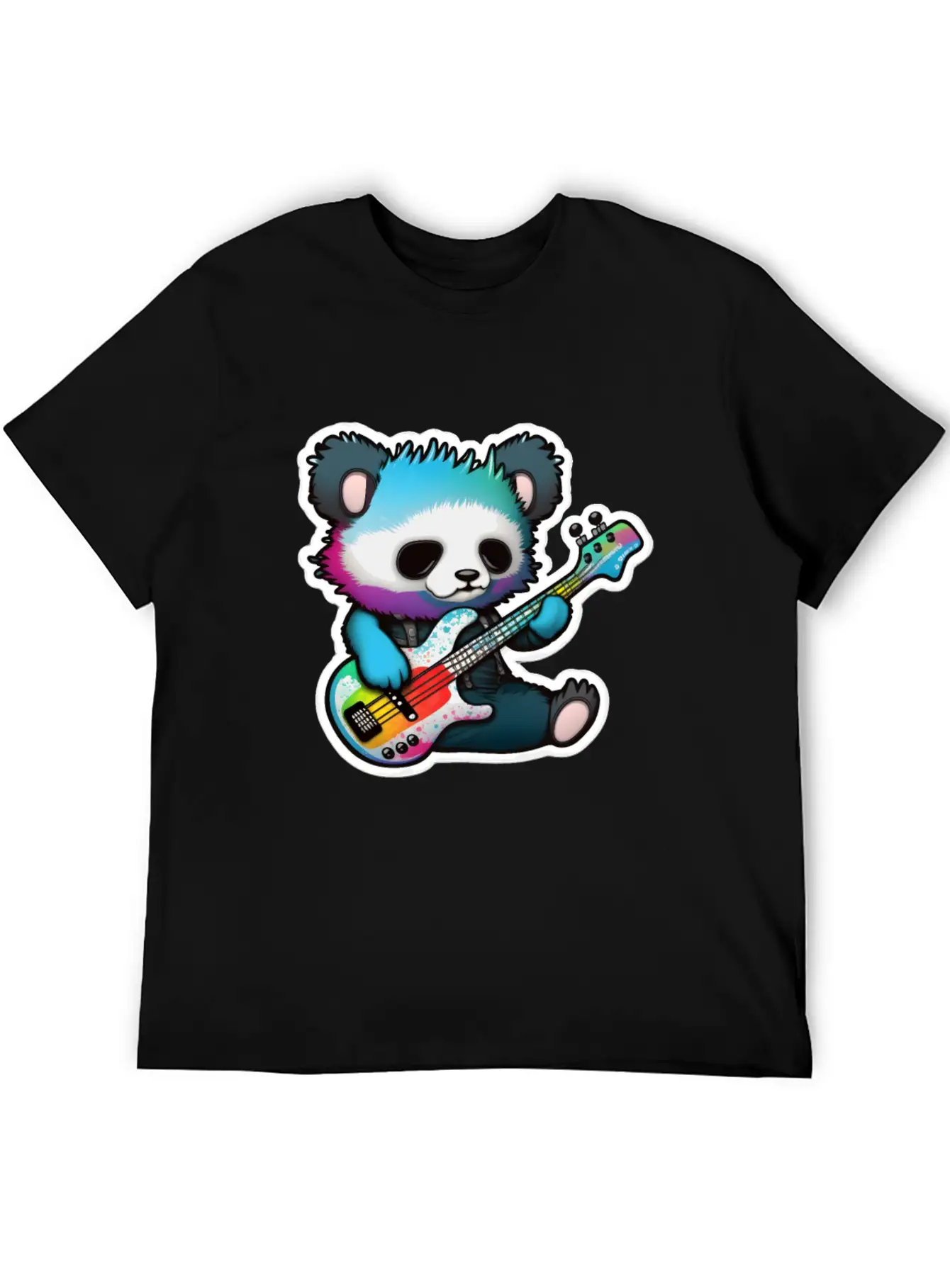 Emo Goth Panda Stickers- Goth Panda Stickers Casual Graphic T-Shirt – Simple And Comfortable Daily Wear