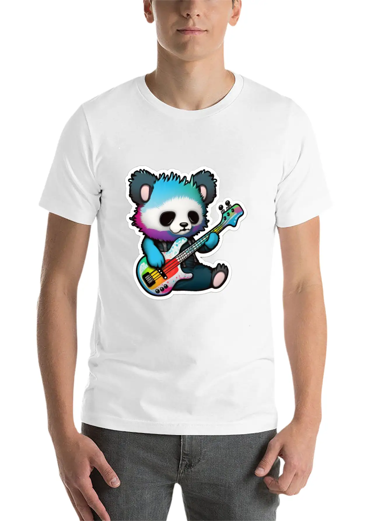 Emo Goth Panda Stickers- Goth Panda Stickers Casual Graphic T-Shirt – Simple And Comfortable Daily Wear